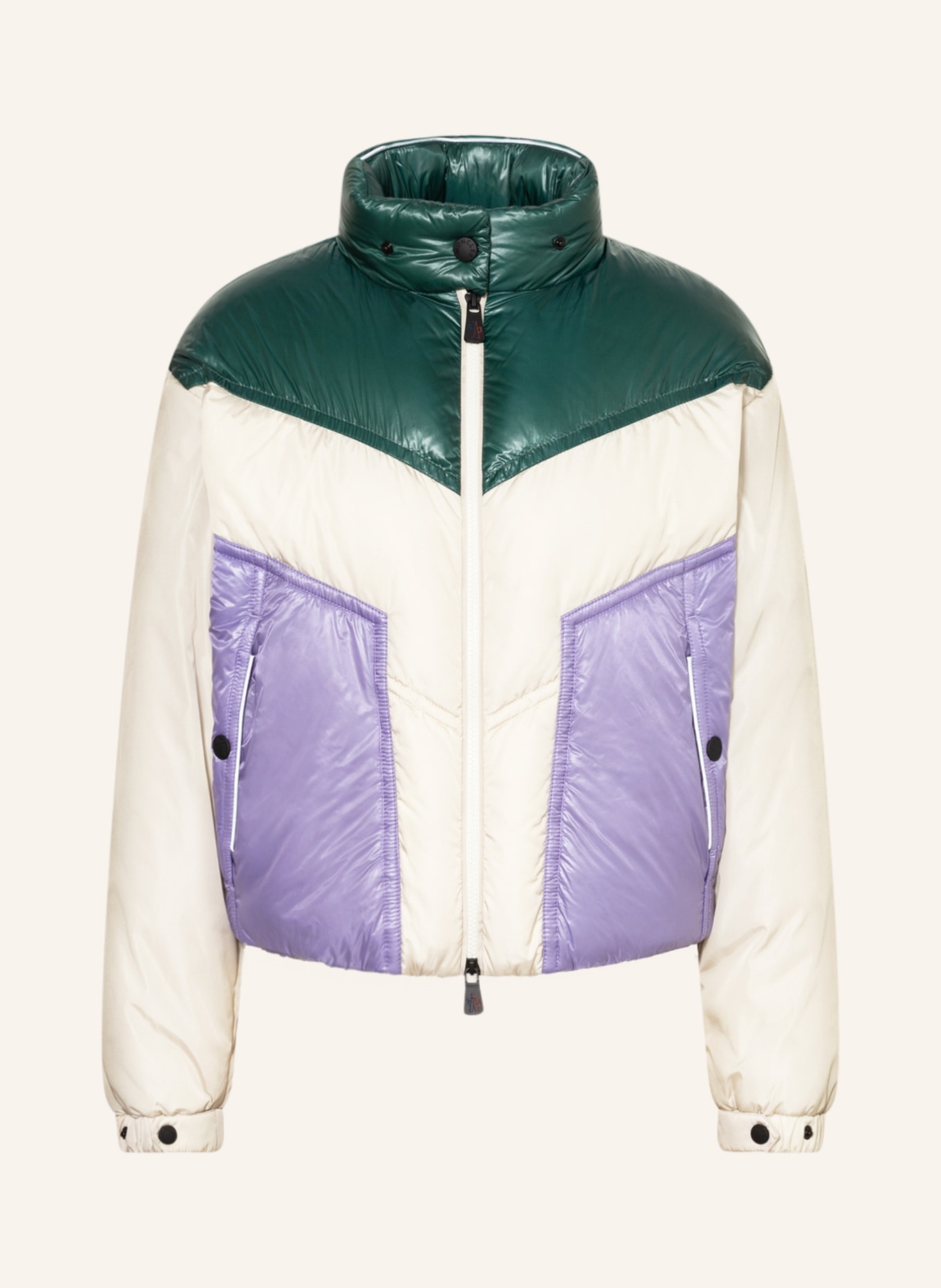 MONCLER GRENOBLE Down jacket LEDI, Color: GREEN/ CREAM/ LIGHT PURPLE (Image 1)