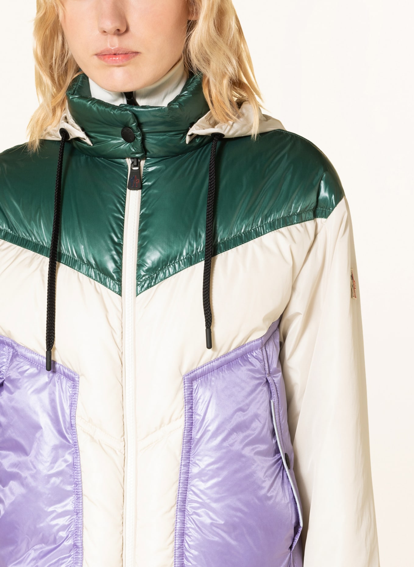 MONCLER GRENOBLE Down jacket LEDI, Color: GREEN/ CREAM/ LIGHT PURPLE (Image 5)