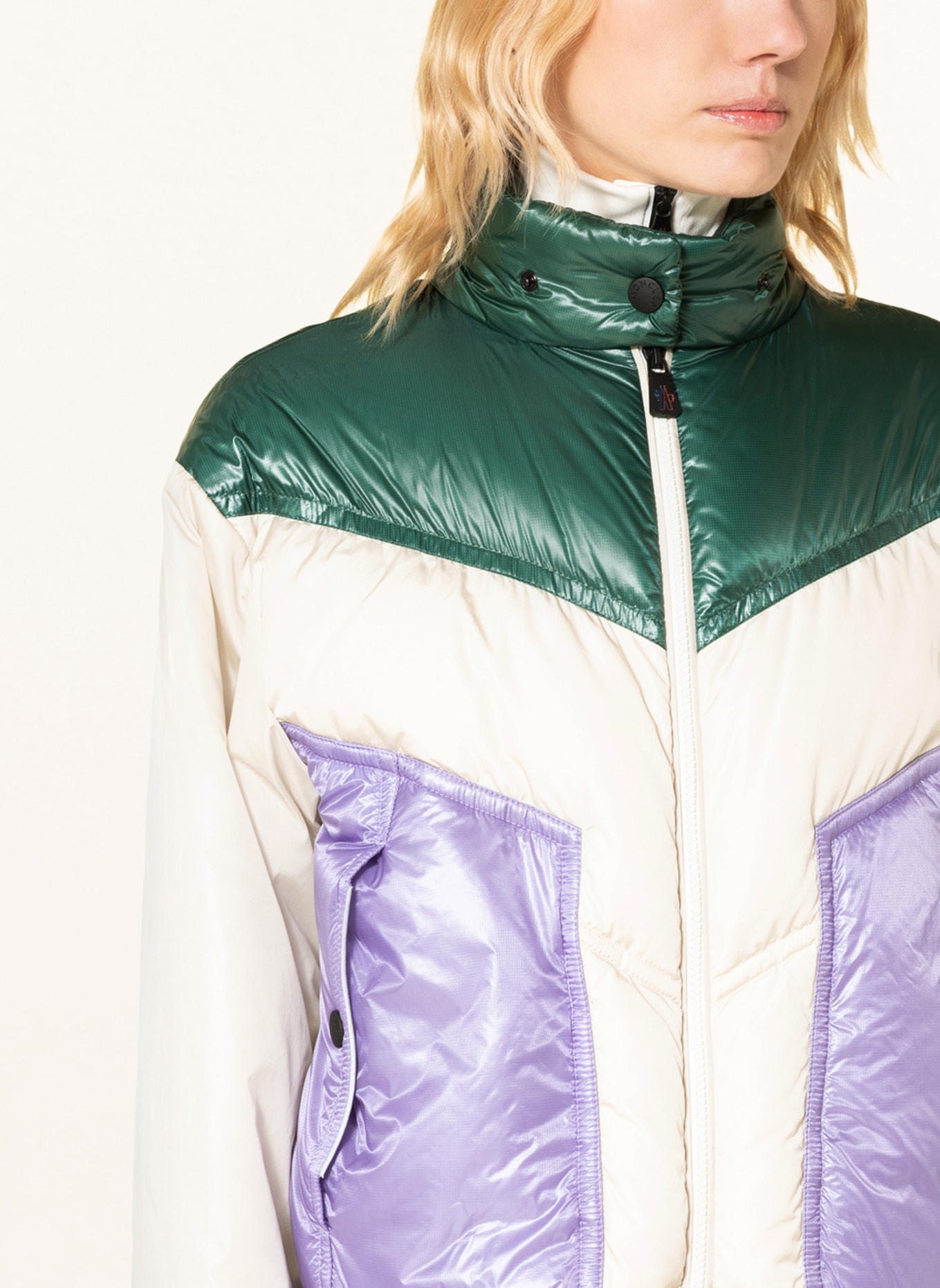 MONCLER GRENOBLE Down jacket LEDI, Color: GREEN/ CREAM/ LIGHT PURPLE (Image 6)
