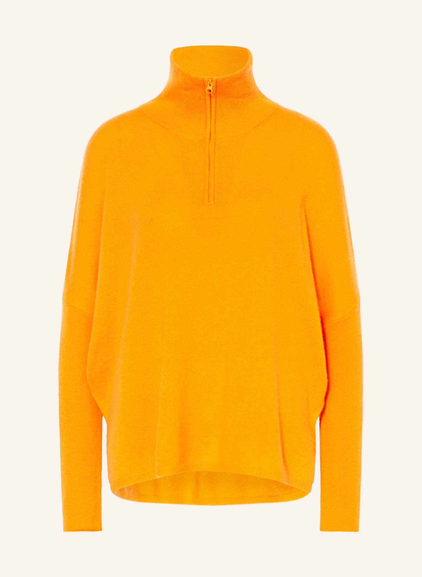 darling harbour Half-zip sweater with cashmere, Color: ORANGE (Image 1)