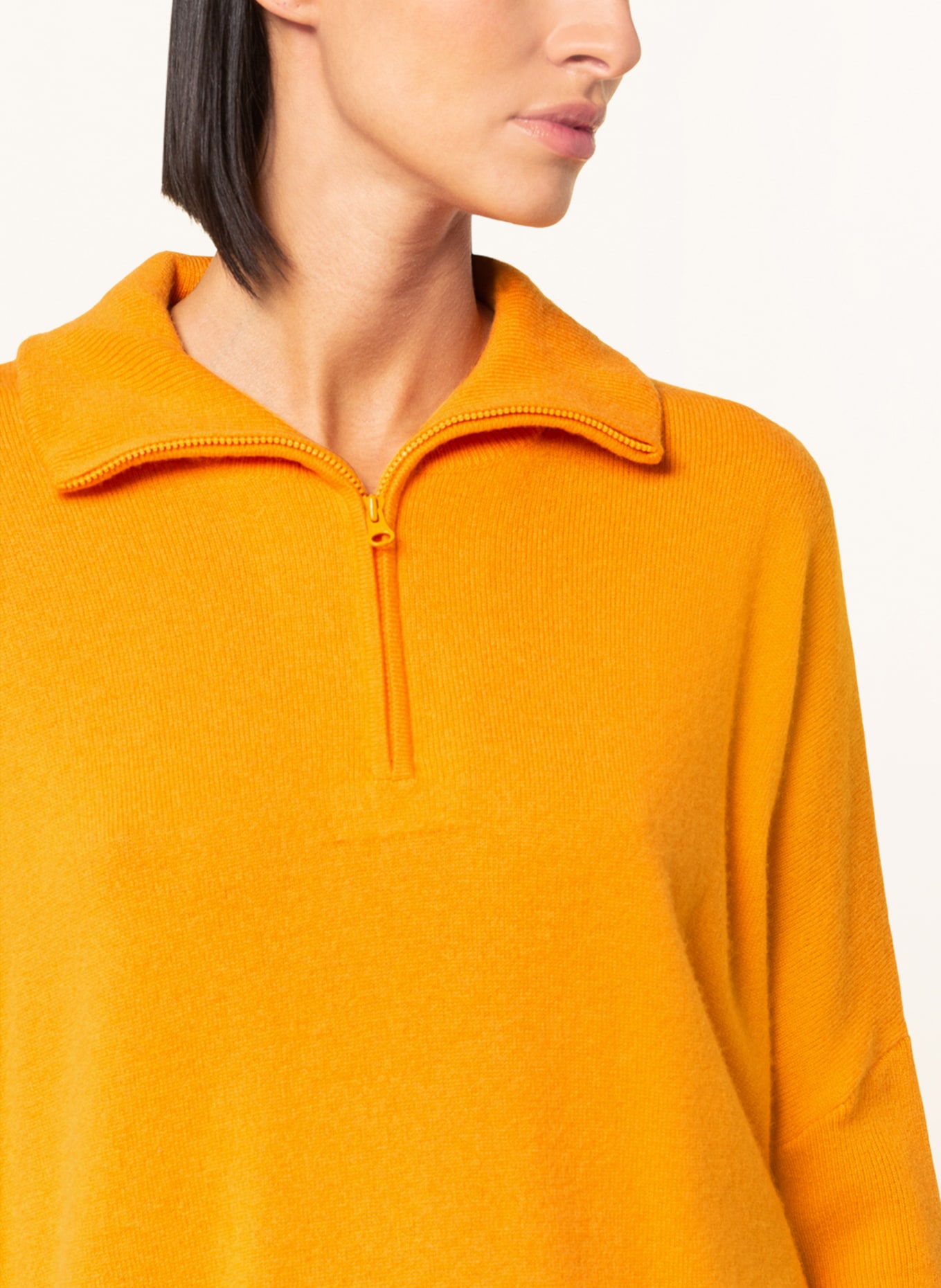 darling harbour Half-zip sweater with cashmere, Color: ORANGE (Image 4)