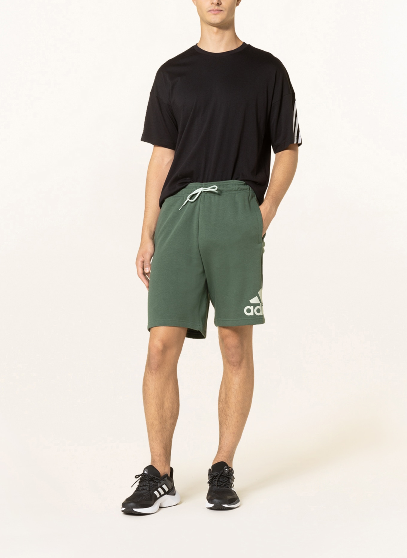 Dark green adidas shorts online