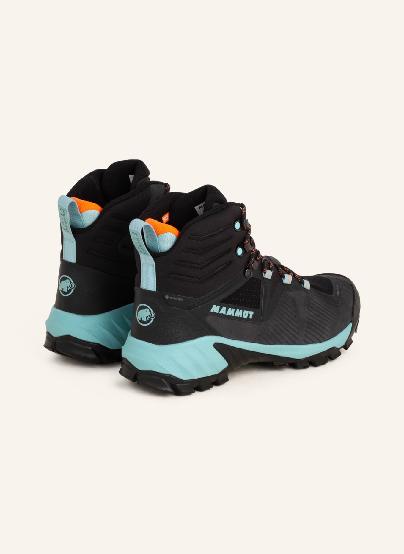 MAMMUT Trekking shoes SAPUEN HIGH GTX®, Color: BLACK/ GRAY/ TURQUOISE (Image 2)