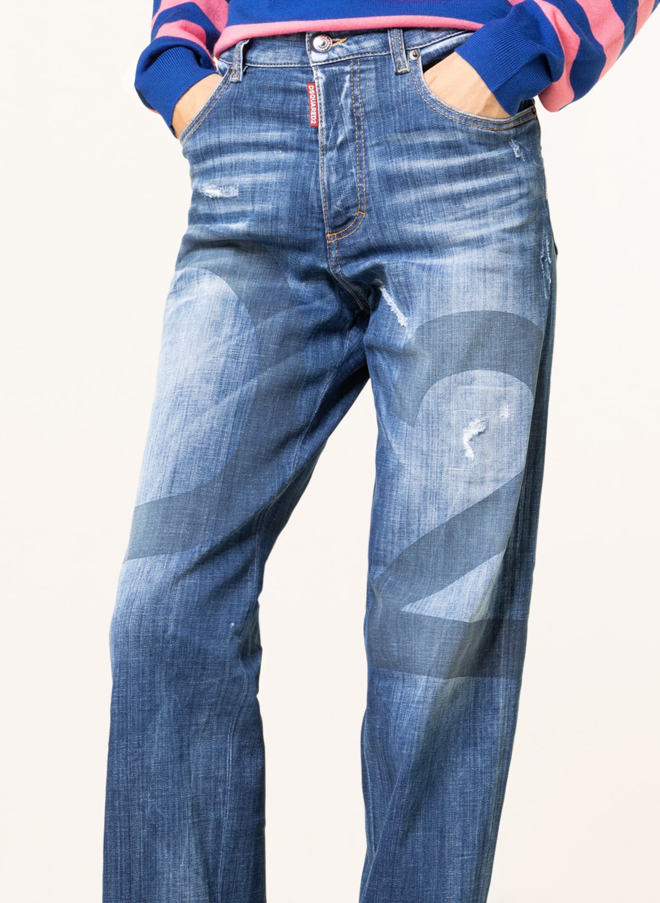 DSQUARED2 Straight Jeans SAN DIEGO , Farbe: 470 BLUE NAVY (Bild 5)
