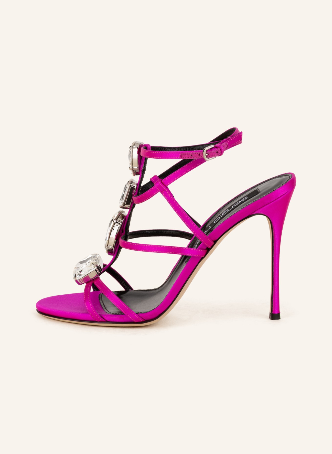 sergio rossi Sandaletten mit Schmucksteinen , Farbe: PINK (Bild 4)