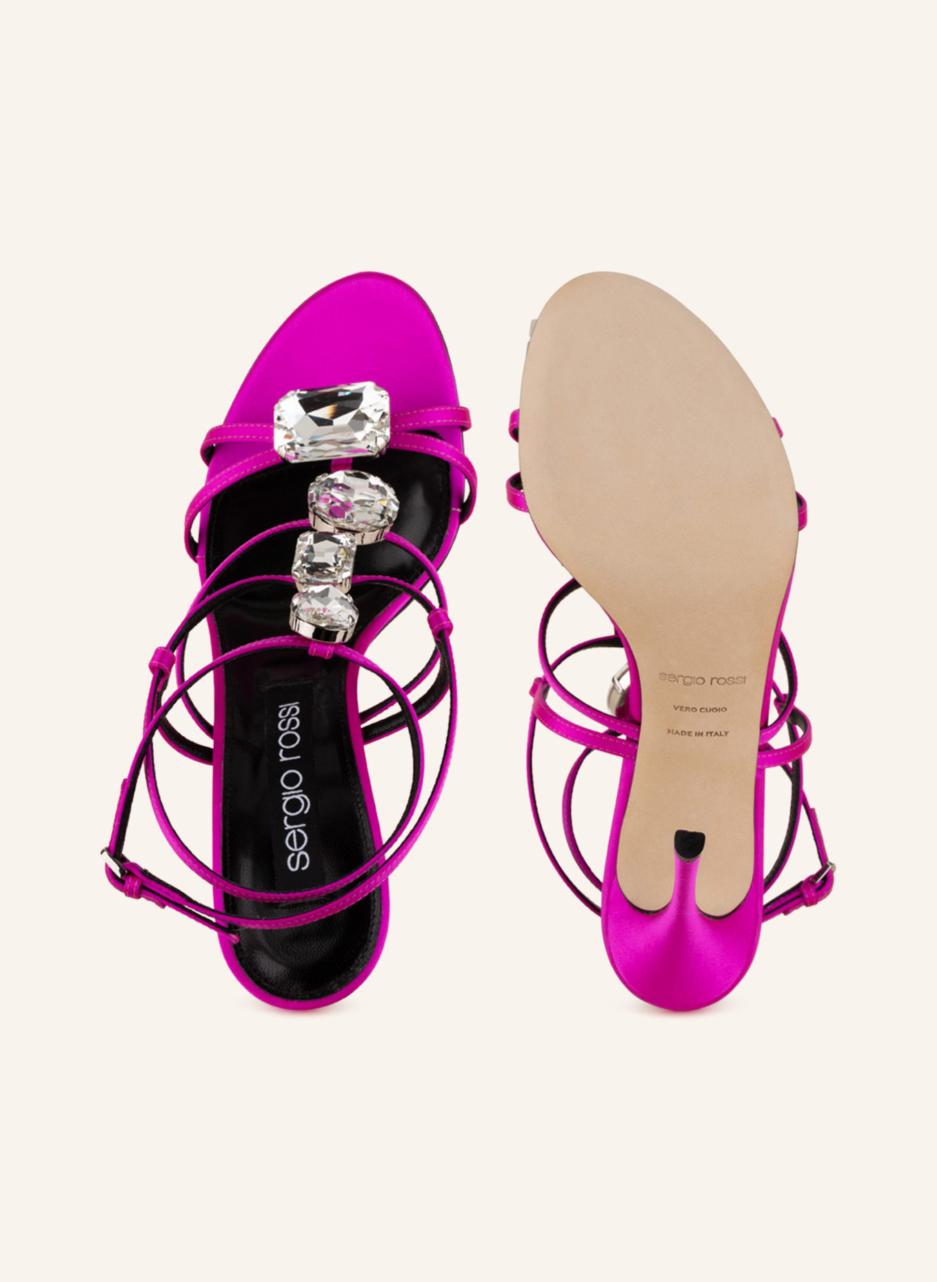 sergio rossi Sandaletten mit Schmucksteinen , Farbe: PINK (Bild 5)