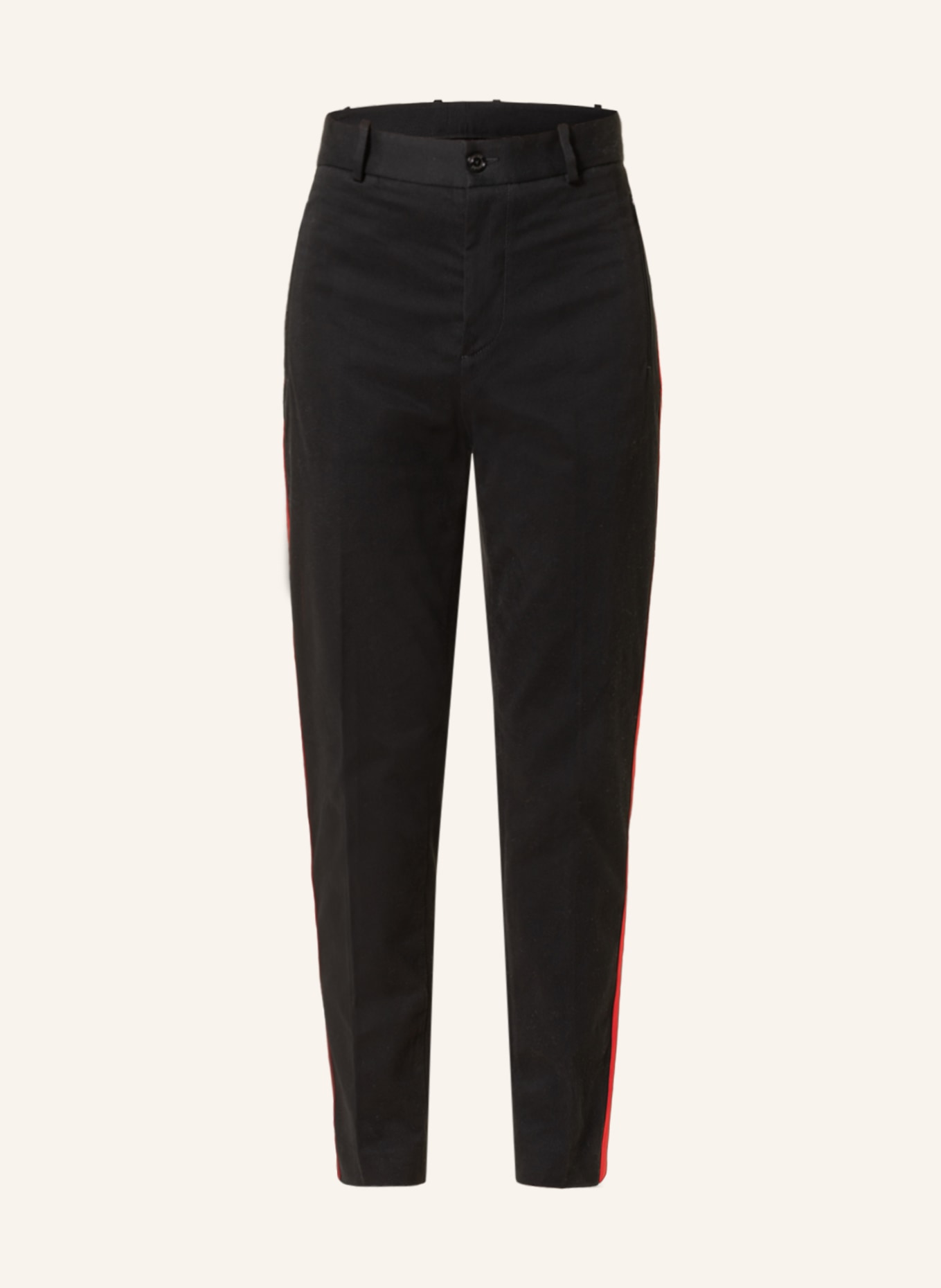 MONCLER Chinos, Color: BLACK/ RED (Image 1)