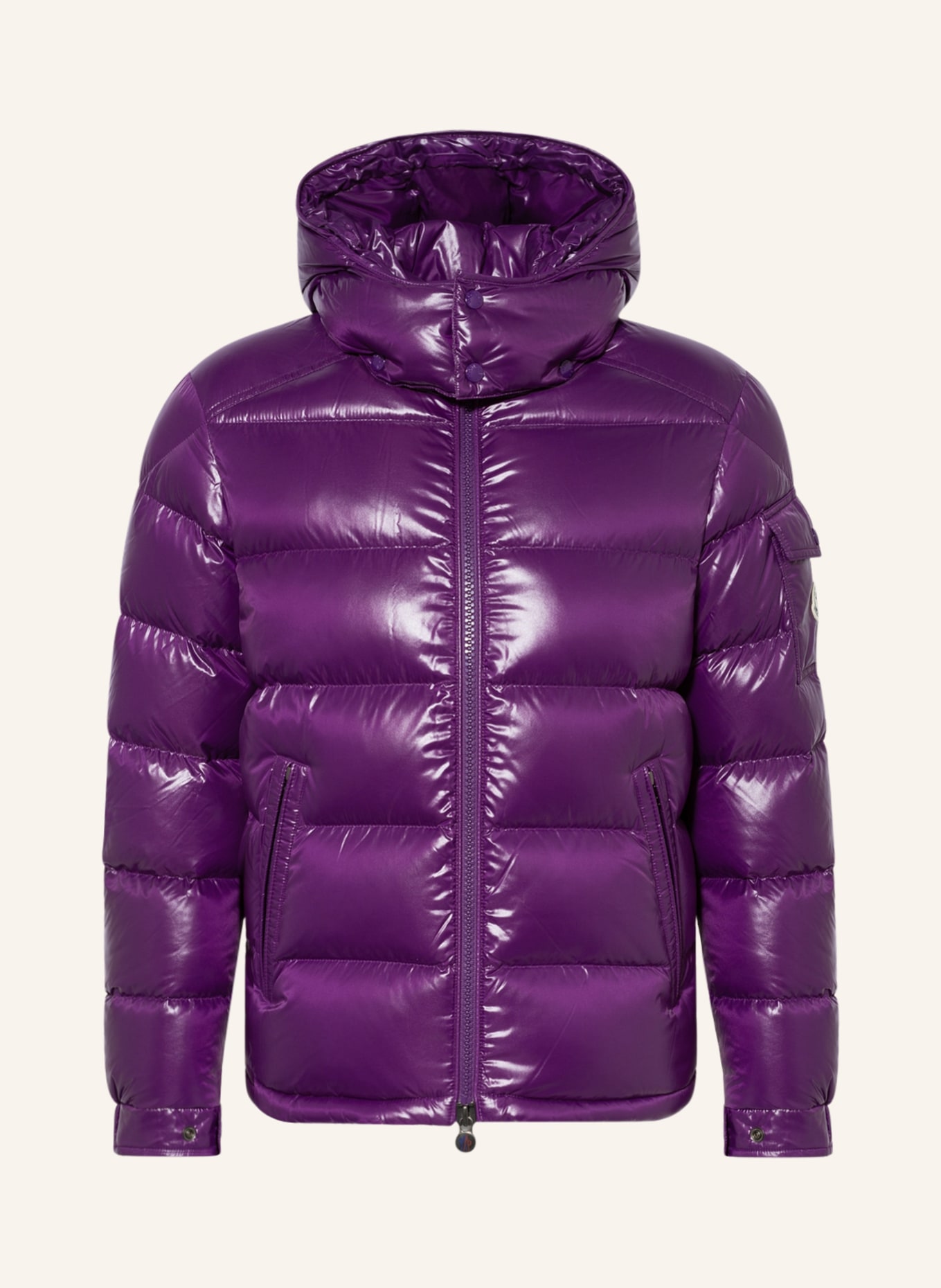 MONCLER Down jacket MONCLER MAYA with removable hood, Color: DARK PURPLE (Image 1)