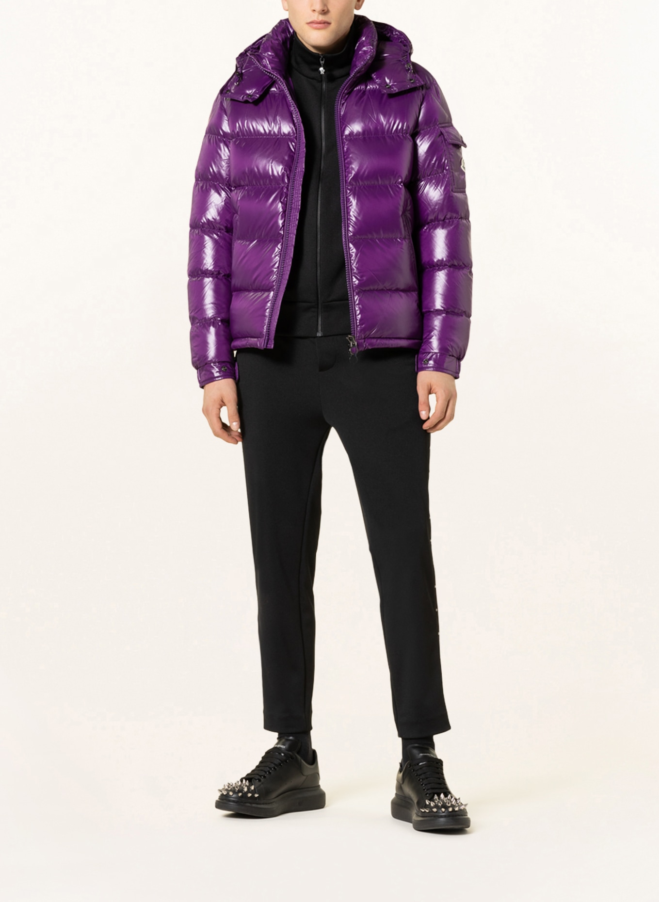 MONCLER Down jacket MONCLER MAYA with removable hood, Color: DARK PURPLE (Image 2)