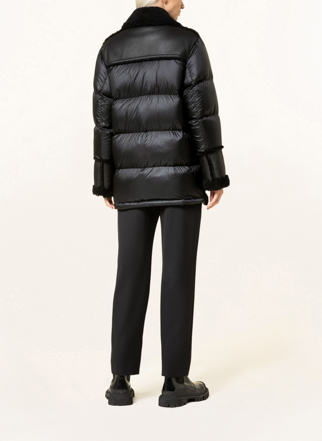 MONCLER Down jacket ILAY in mixed materials with real fur , Color: BLACK (Image 3)