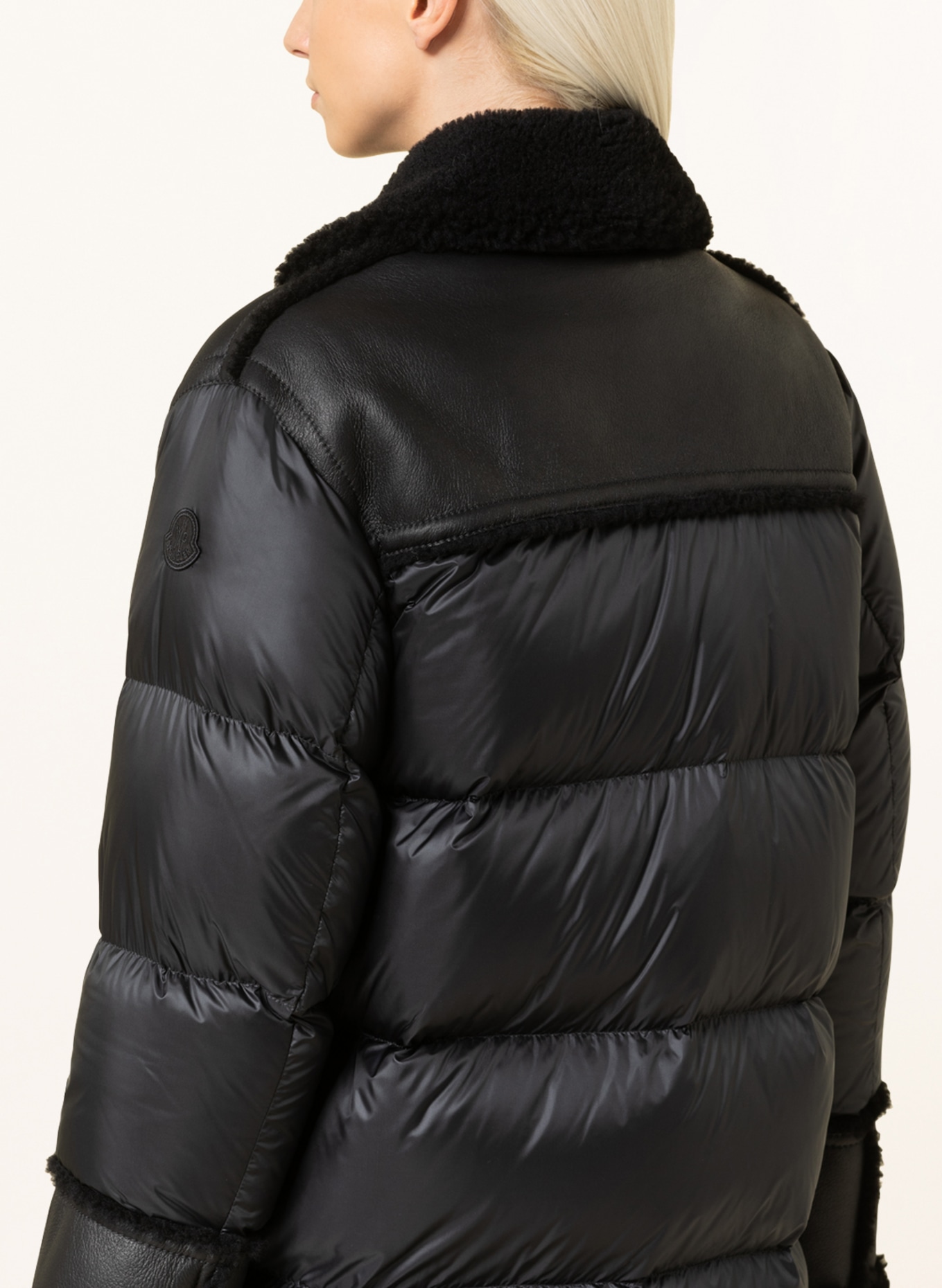 MONCLER Down jacket ILAY in mixed materials with real fur , Color: BLACK (Image 4)