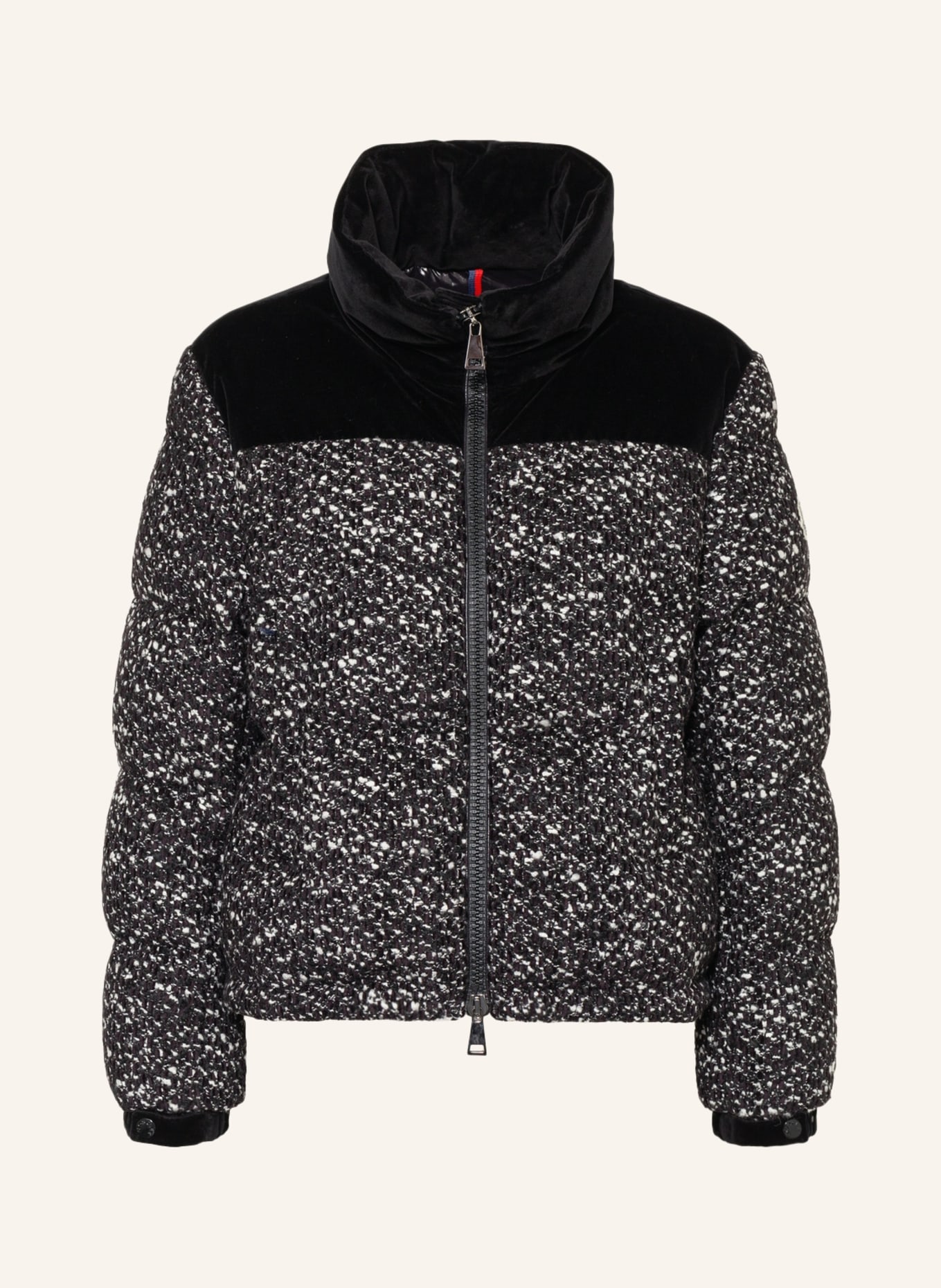 MONCLER Down jacket GIROTTE with tweed, Color: BLACK/ WHITE (Image 1)