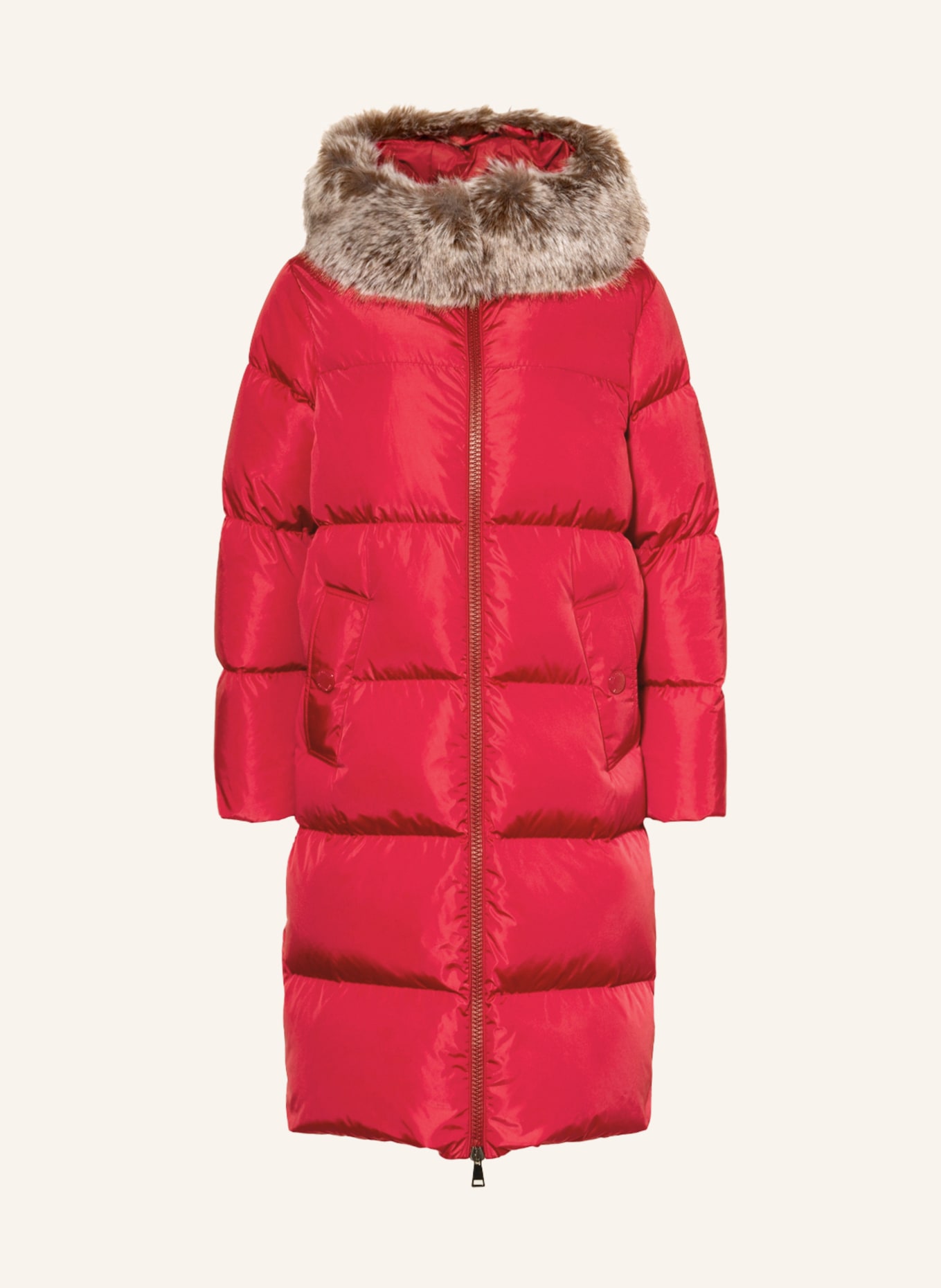 MONCLER Down coat MARRIONNIER with detachable faux fur , Color: RED (Image 1)