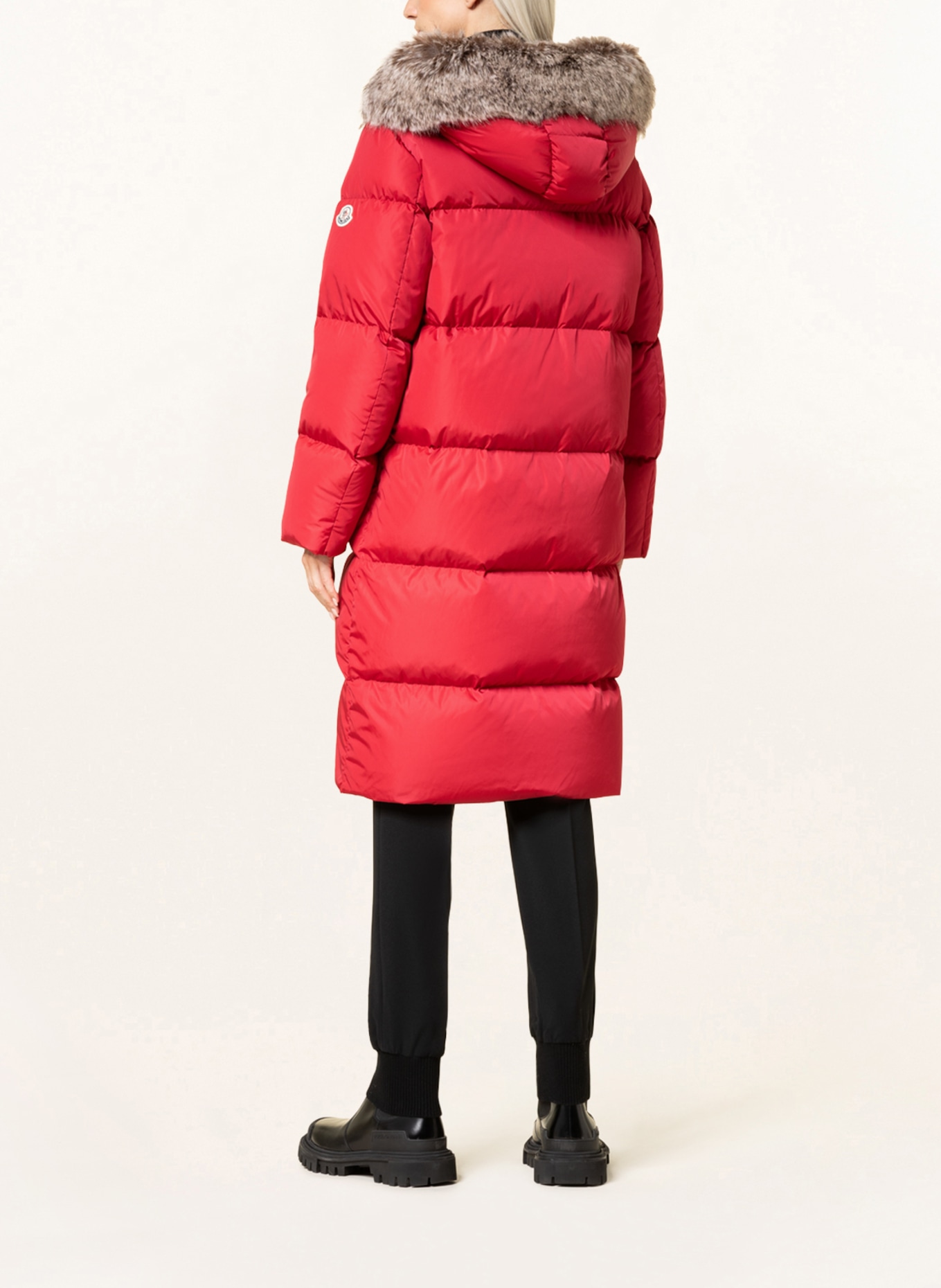 MONCLER Down coat MARRIONNIER with detachable faux fur , Color: RED (Image 4)