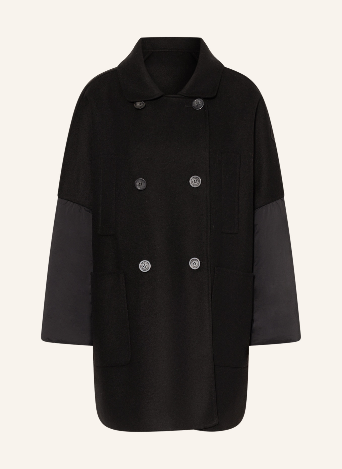 MONCLER Down coat GRANGENT in mixed materials, Color: BLACK (Image 1)