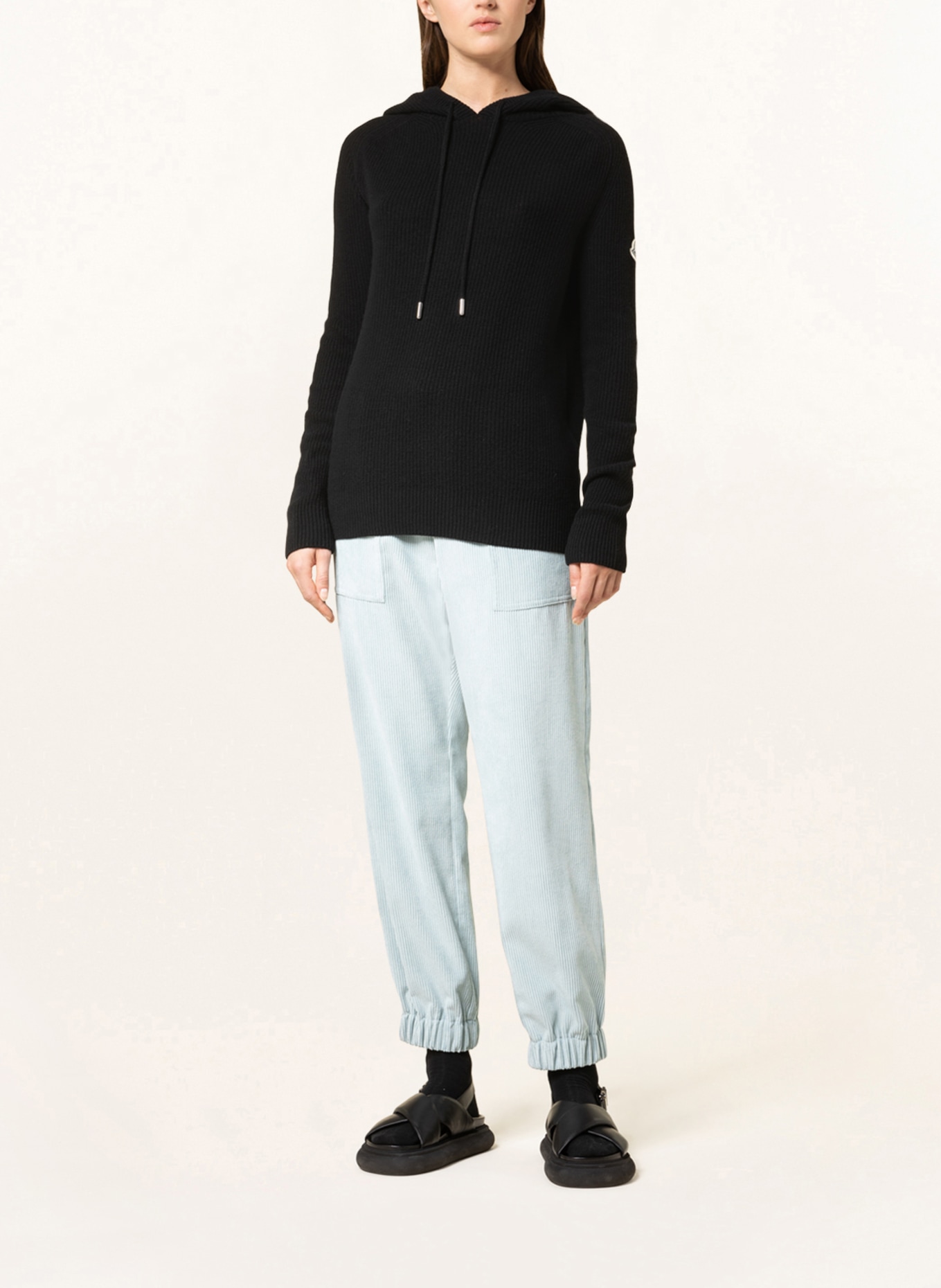 MONCLER Knit hoodie, Color: BLACK (Image 2)