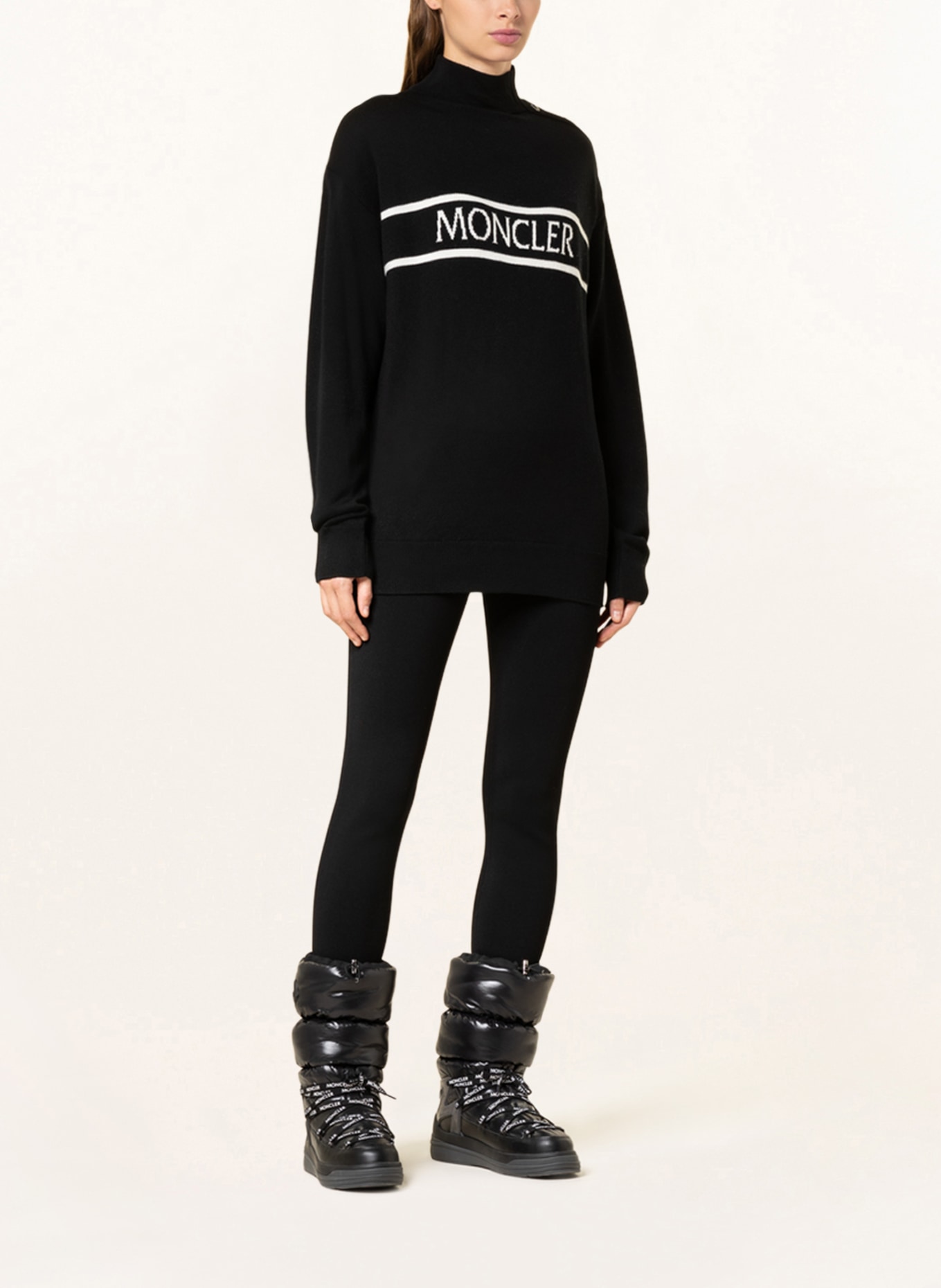 MONCLER Sweater COLLO, Color: BLACK/ WHITE (Image 2)
