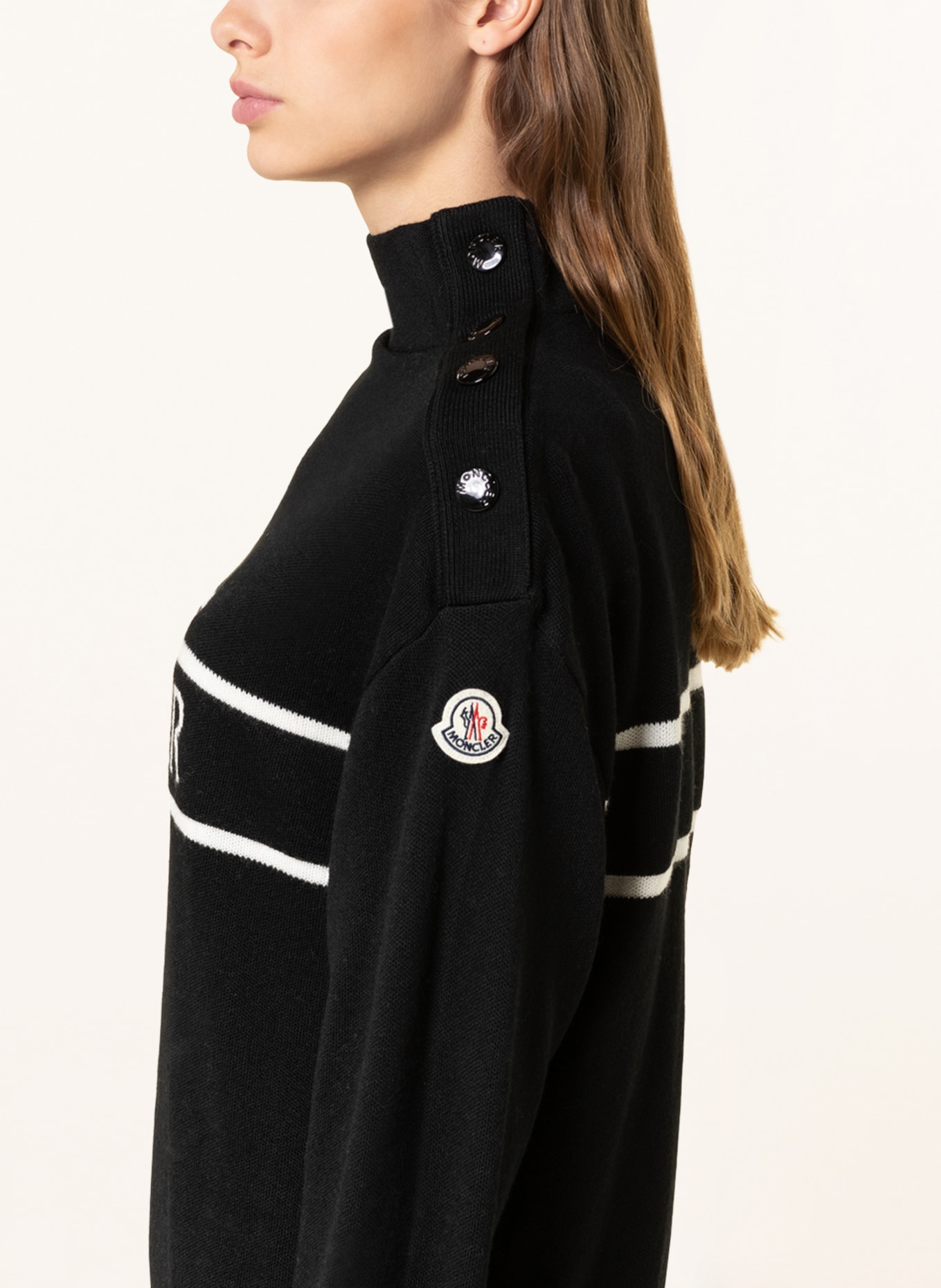 MONCLER Sweater COLLO, Color: BLACK/ WHITE (Image 4)