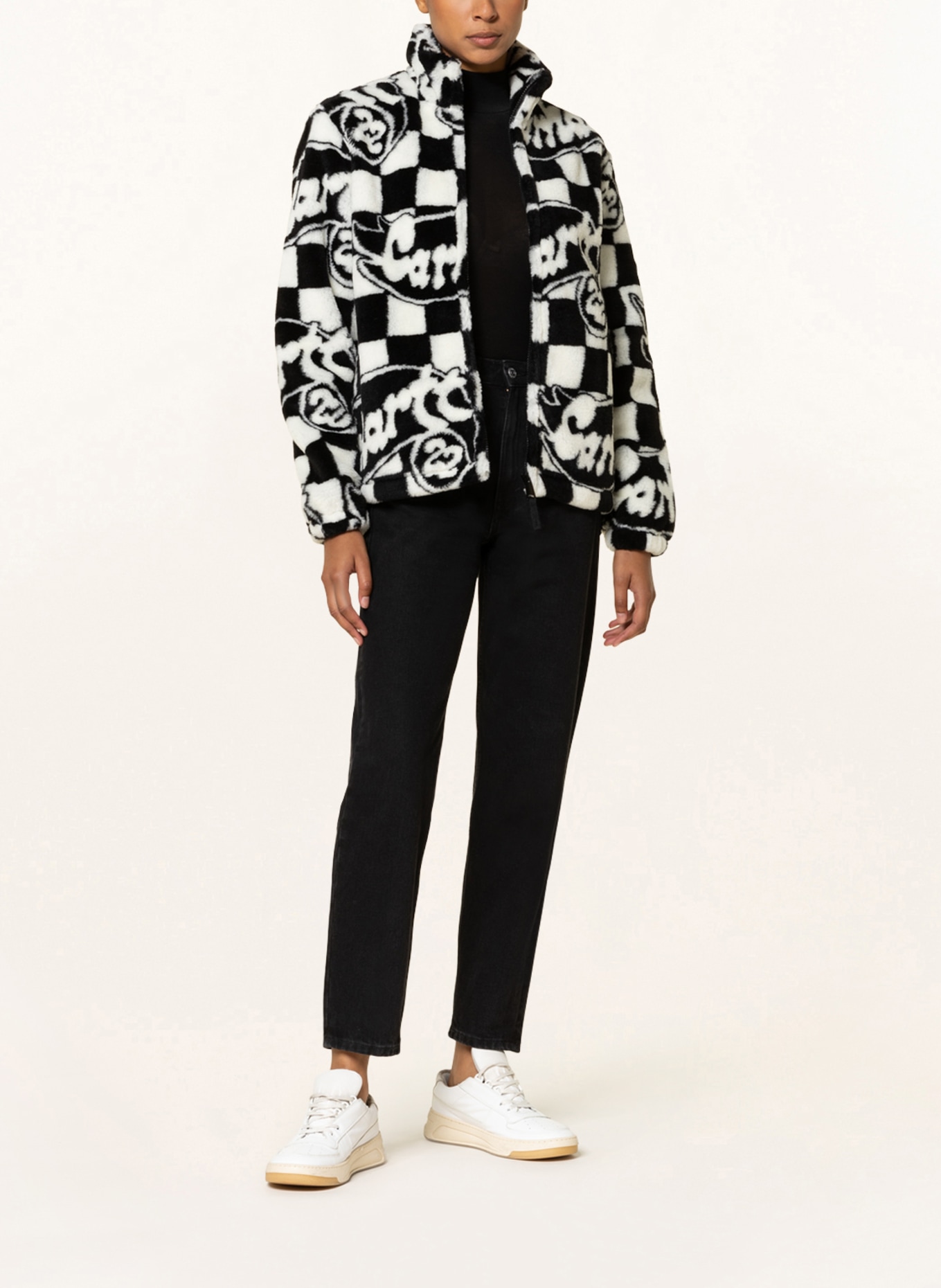 Black and white teddy jacket Clearance