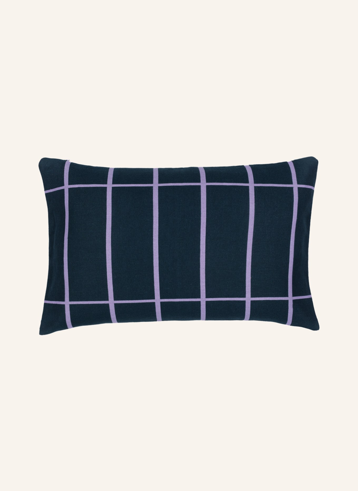 marimekko Decorative cushion cover TIILISKIVI with linen , Color: DARK GRAY/ LIGHT PURPLE (Image 1)