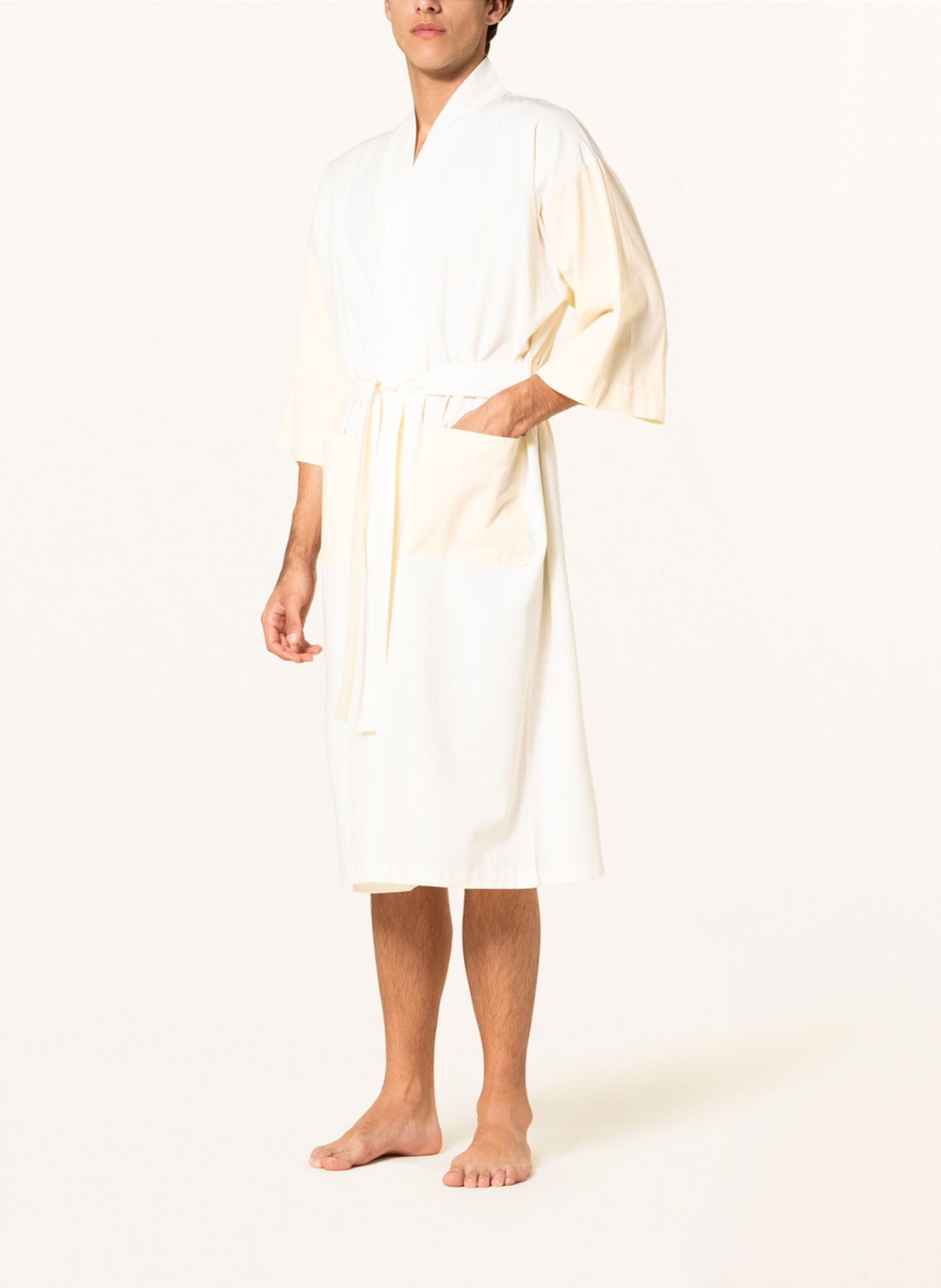 HAY Unisex bathrobe with 3/4 sleeves, Color: ECRU (Image 2)