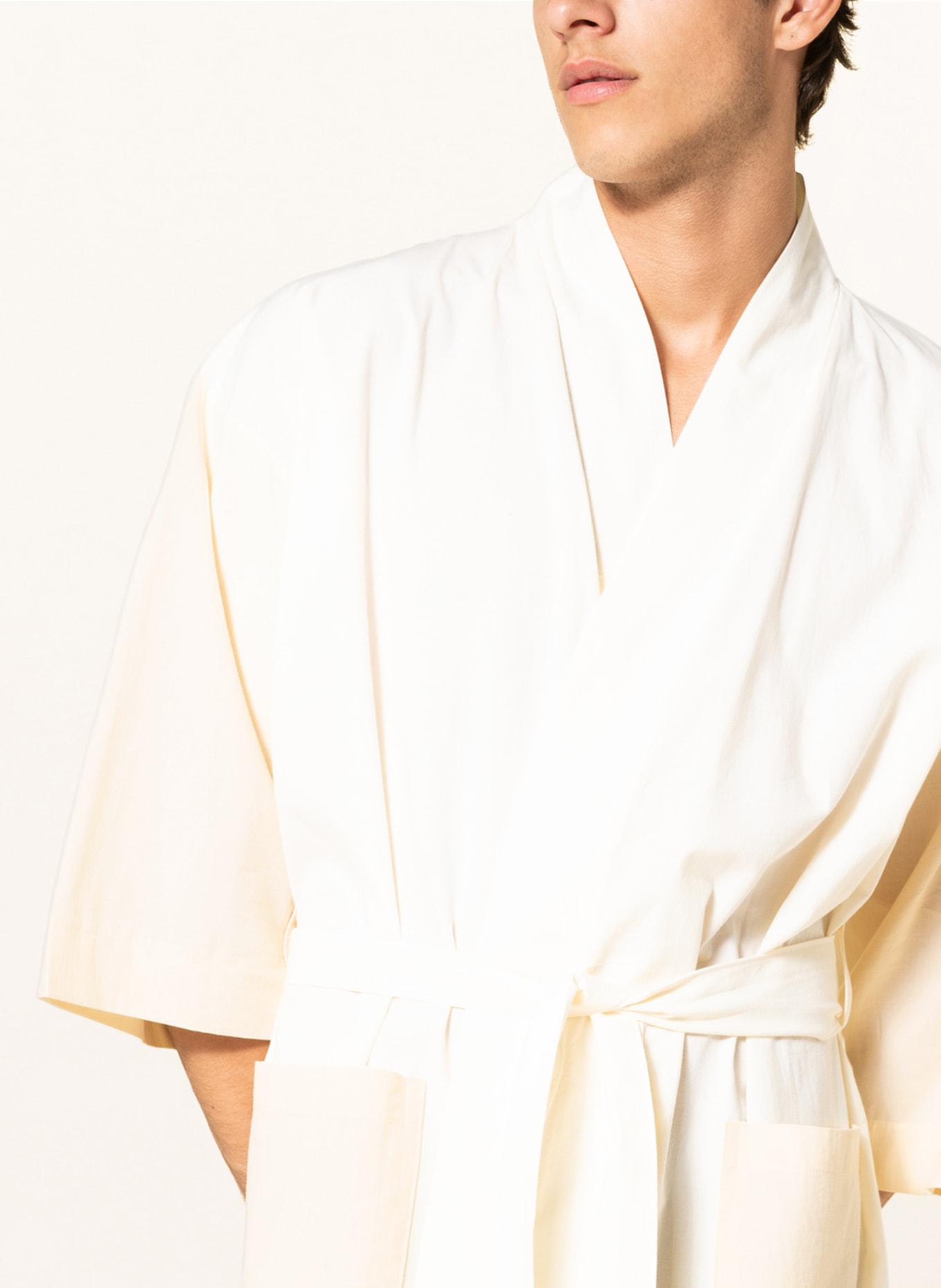 HAY Unisex bathrobe with 3/4 sleeves, Color: ECRU (Image 4)