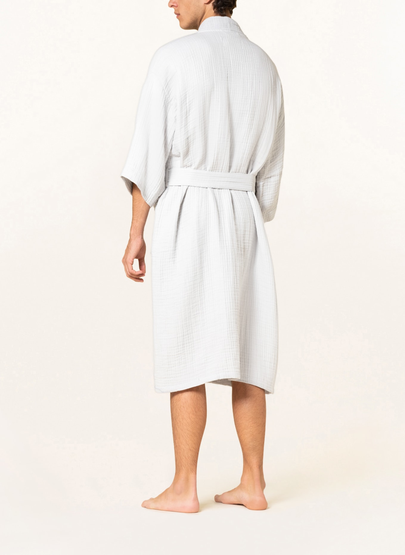 HAY Unisex bathrobe with 3/4 sleeves, Color: LIGHT GRAY (Image 3)