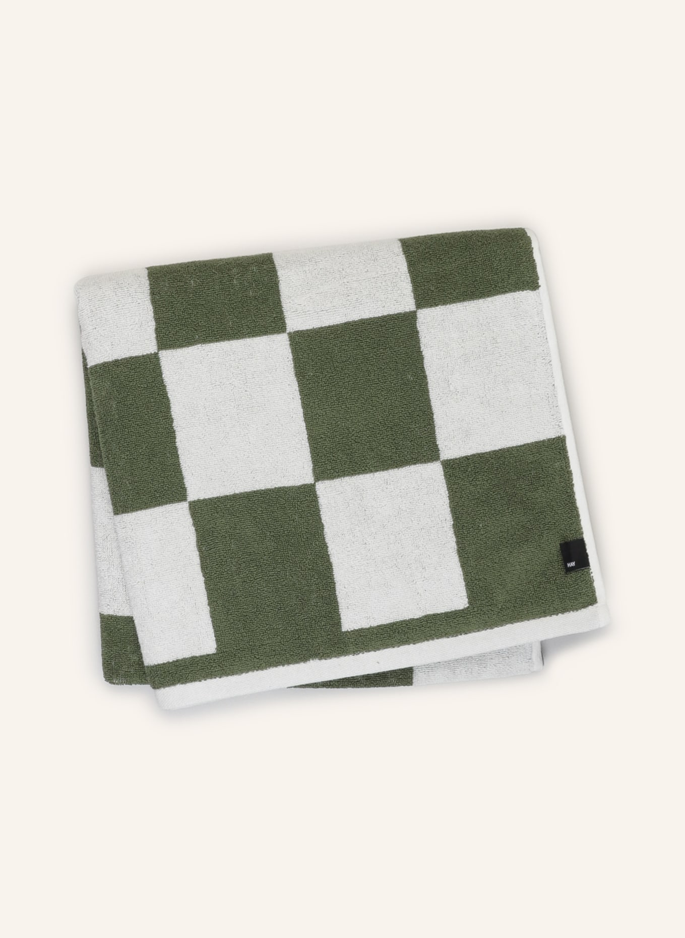 HAY Duschtuch CHECK: GRÜN / CREME