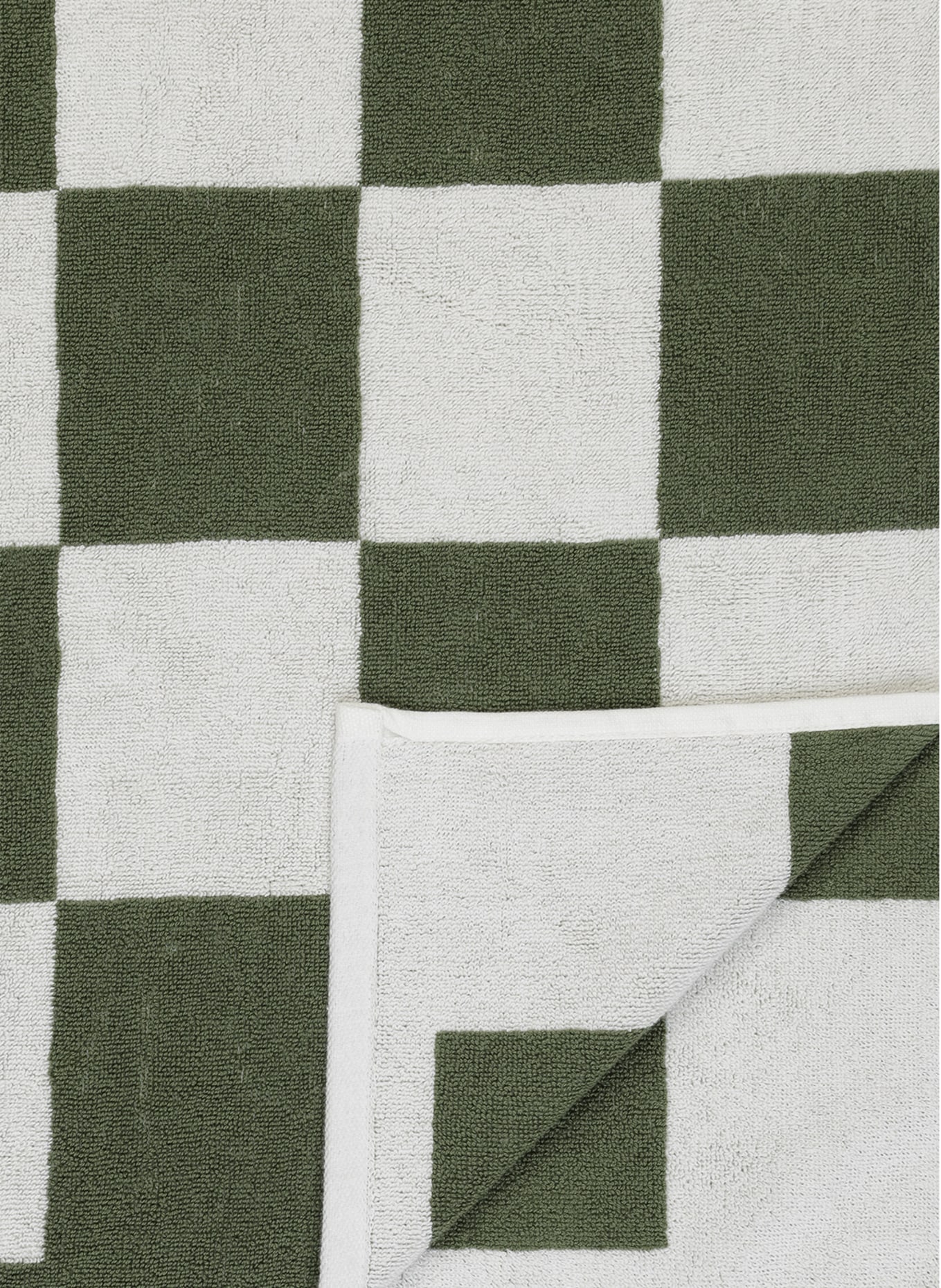 HAY Duschtuch CHECK: GRÜN / CREME