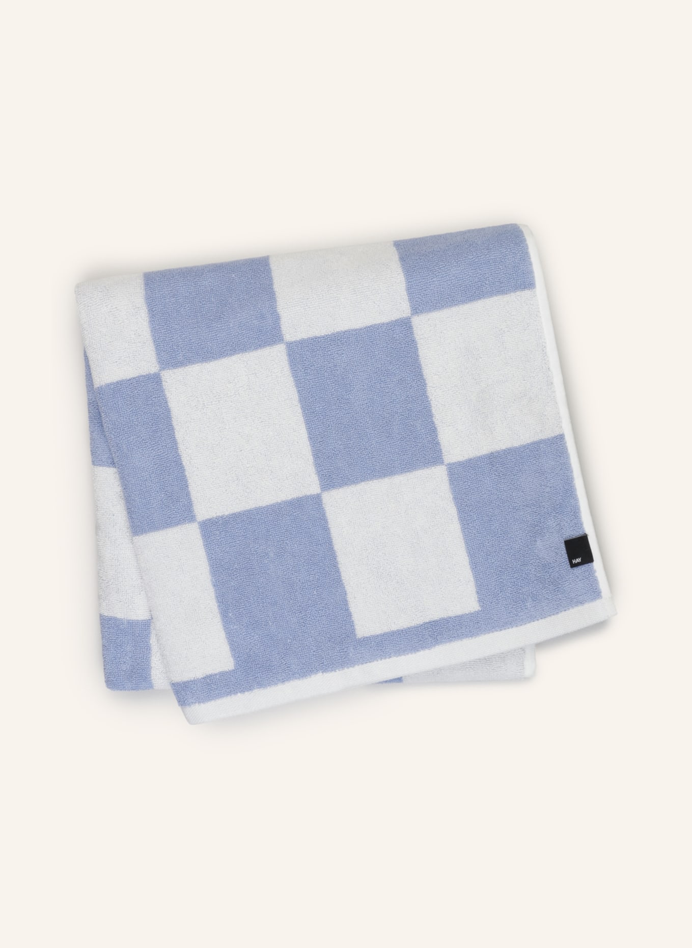 HAY Duschtuch CHECK: HELLBLAU / CREME