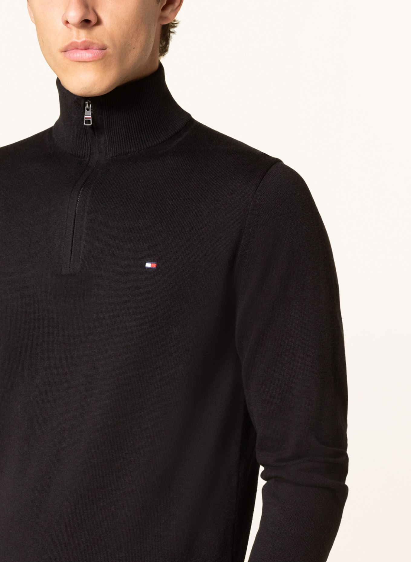 TOMMY HILFIGER Troyer: SCHWARZ