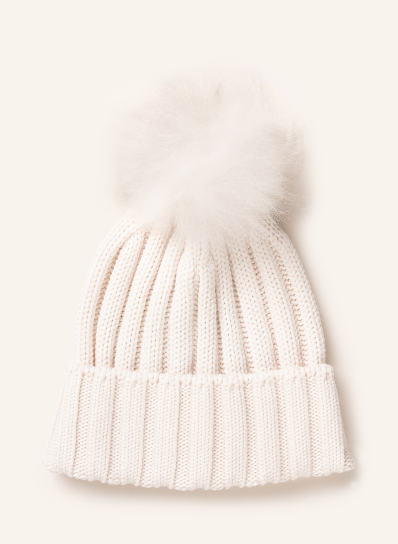 WOOLRICH Hat with real fur in white