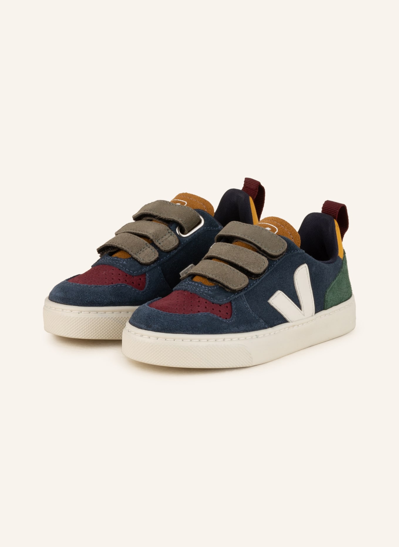 VEJA Sneaker V-10, Farbe: DUNKELBLAU/ DUNKELROT/ DUNKELGRÜN (Bild 1)