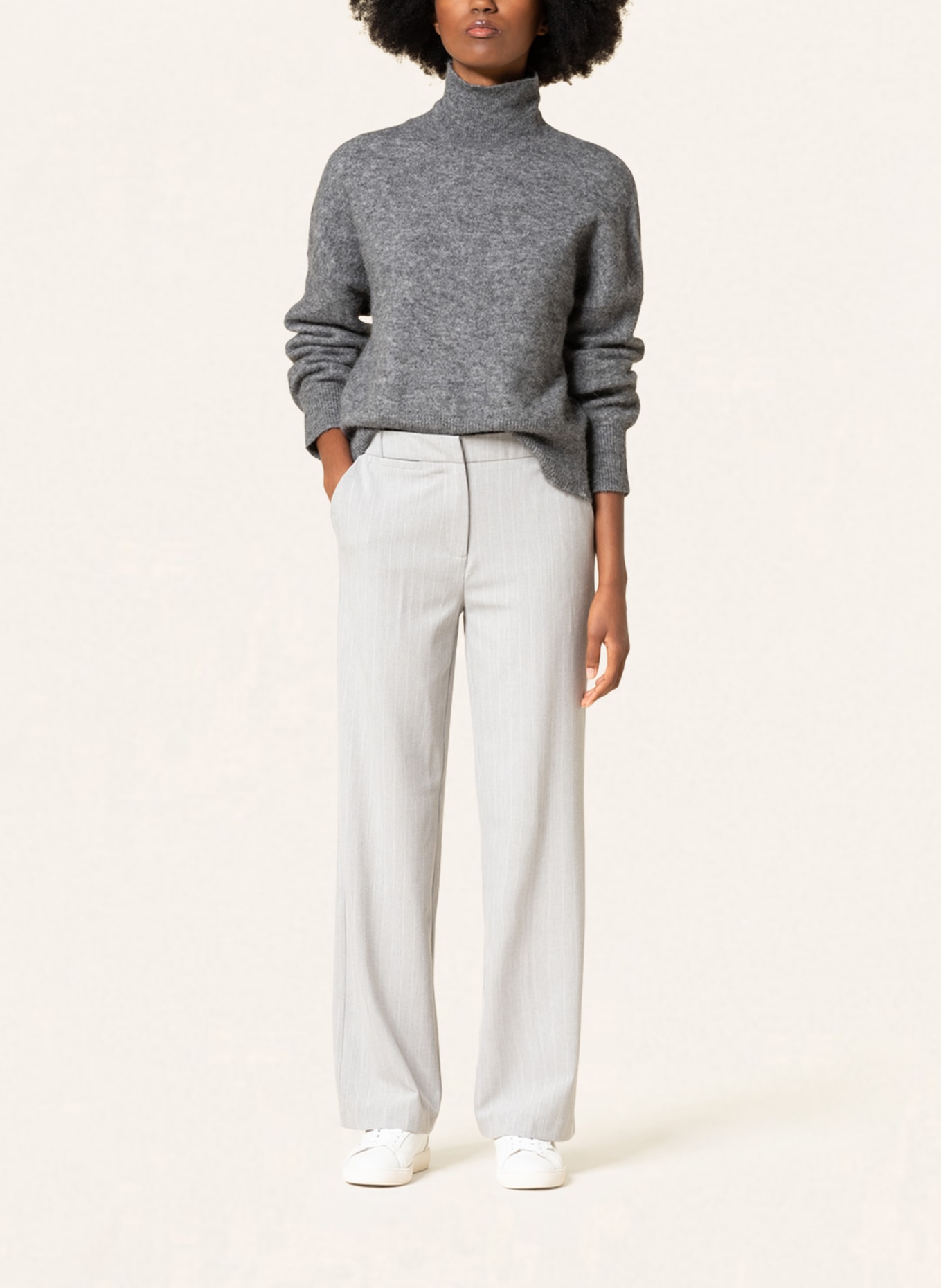 ONLY Pants, Color: LIGHT GRAY/ WHITE (Image 2)