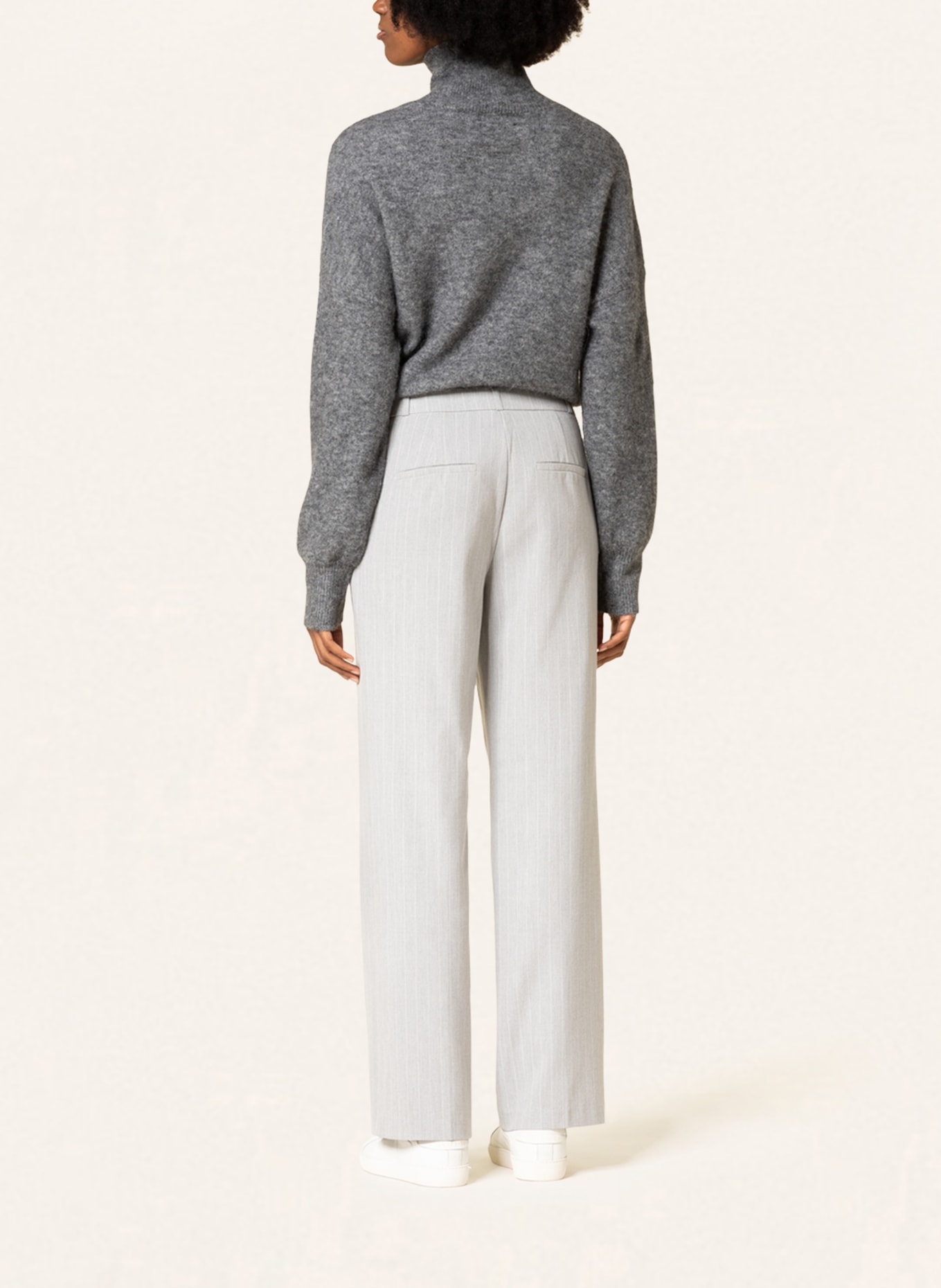 ONLY Pants, Color: LIGHT GRAY/ WHITE (Image 3)