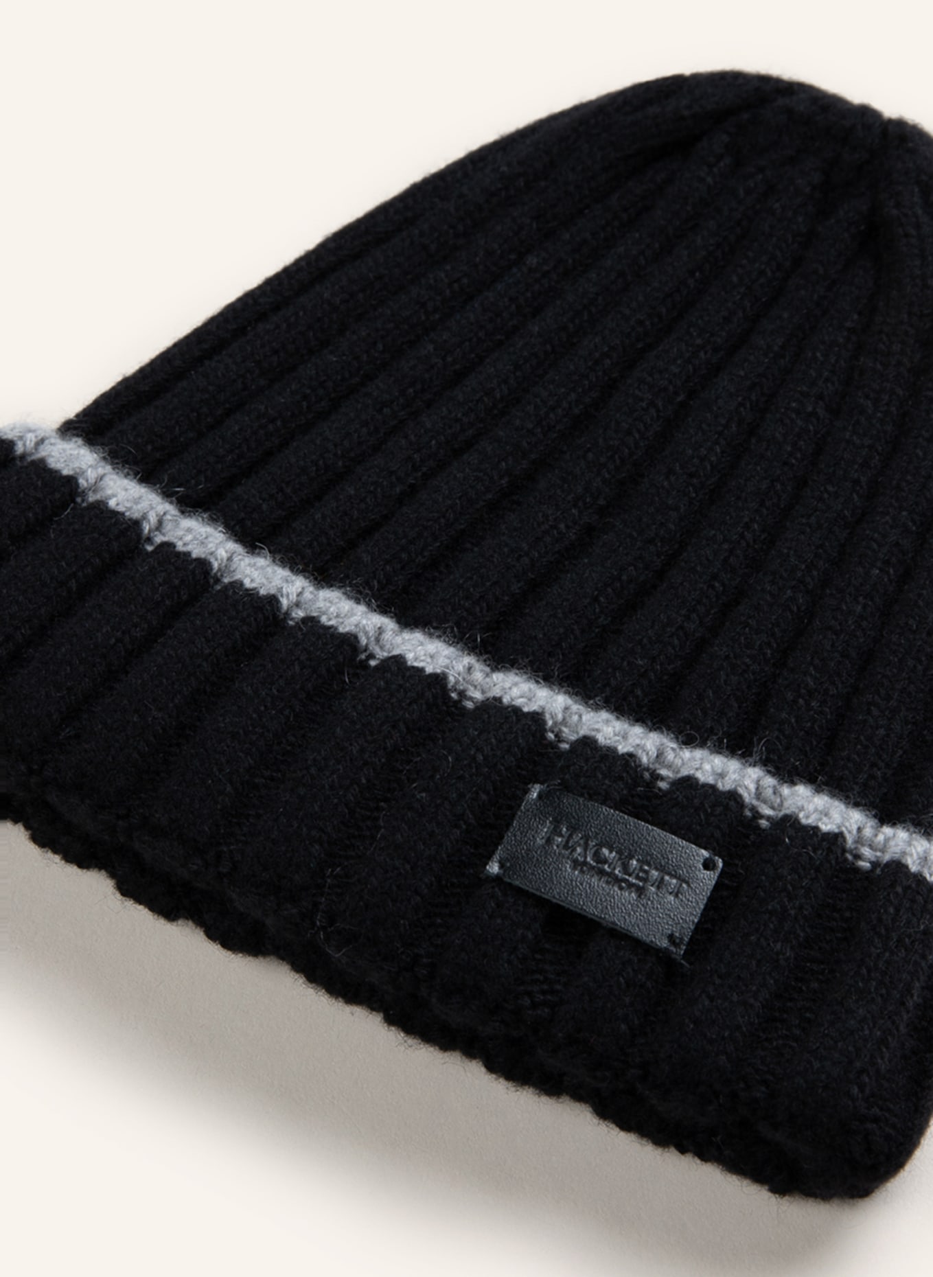 HACKETT LONDON Cashmere hat, Color: BLACK/ GRAY (Image 2)