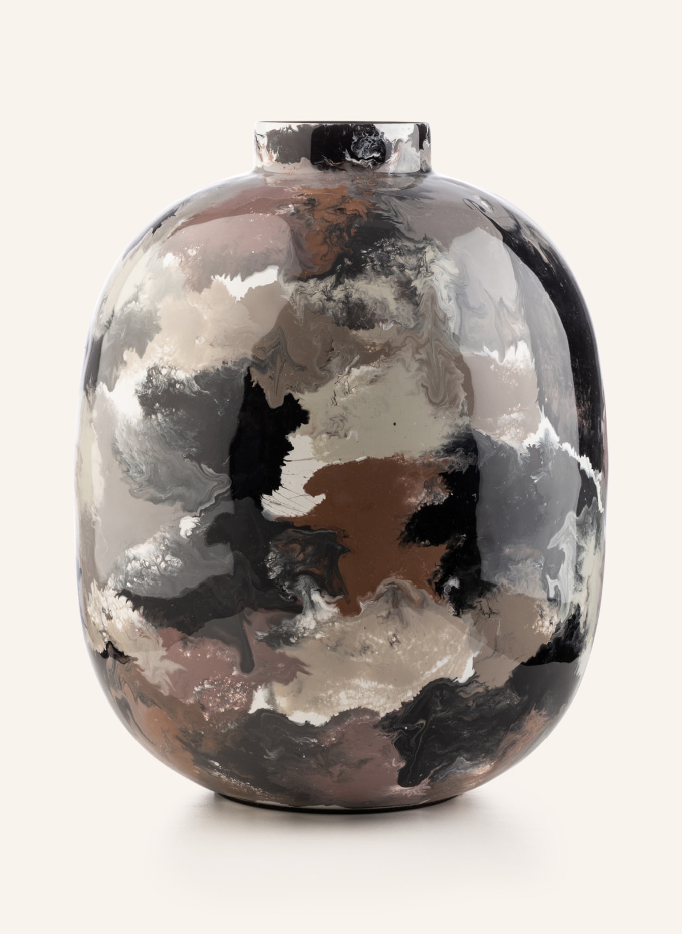 BROSTE COPENHAGEN Vase THYRA: SCHWARZ / GRAU / ROSÉ