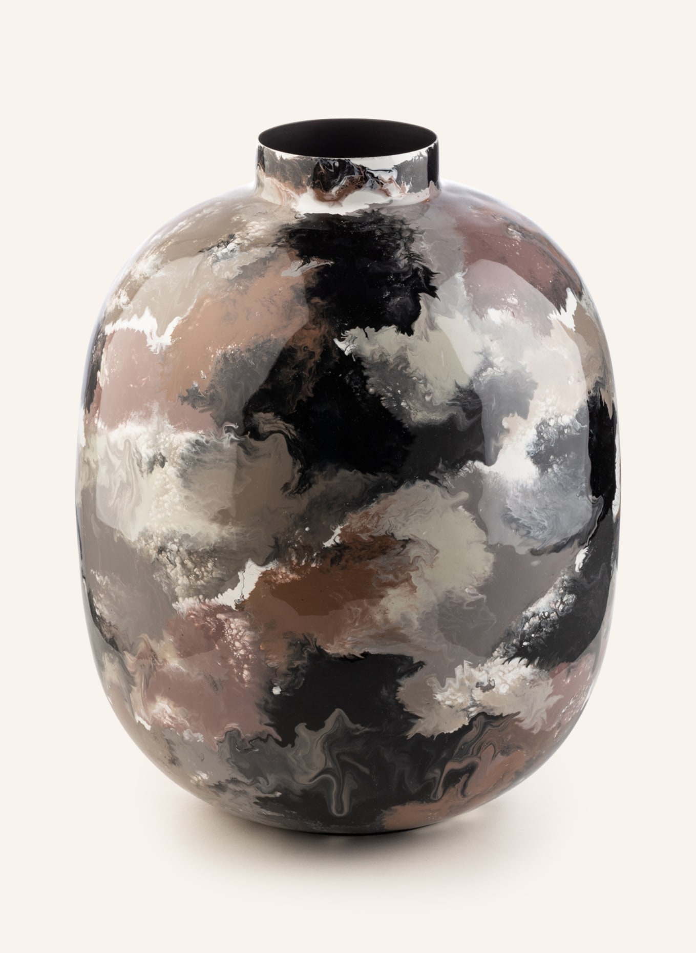 BROSTE COPENHAGEN Vase THYRA: SCHWARZ / GRAU / ROSÉ