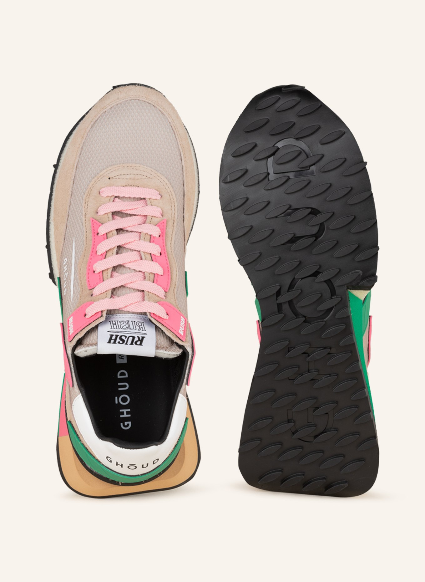 GHOUD Sneakers, Color: BEIGE/ PINK/ GREEN (Image 5)
