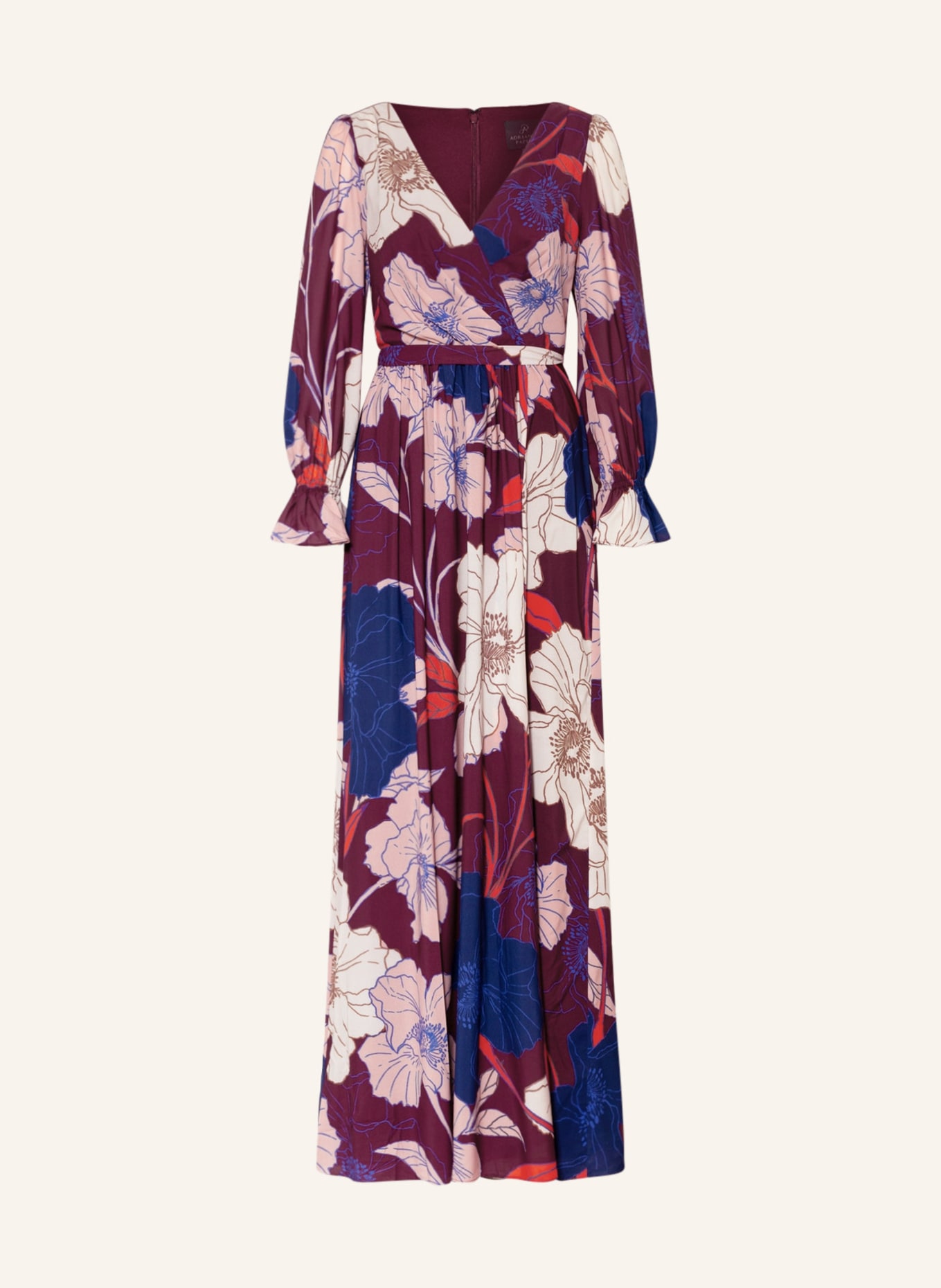 ADRIANNA PAPELL Abendkleid, Farbe: DUNKELROT/ DUNKELBLAU/ CREME (Bild 1)