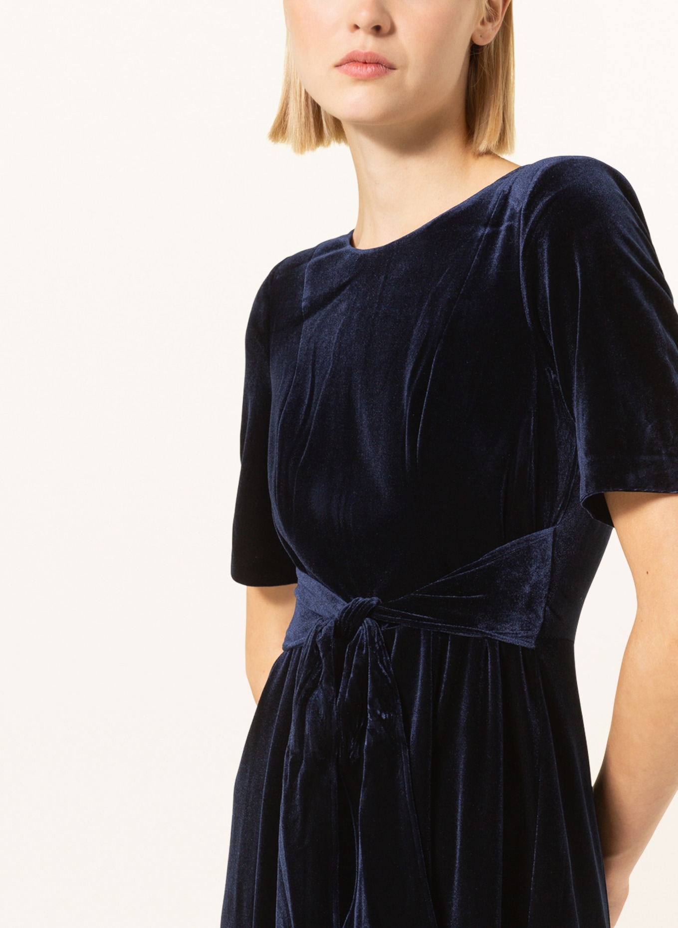 ADRIANNA PAPELL Velvet dress, Color: DARK BLUE (Image 4)
