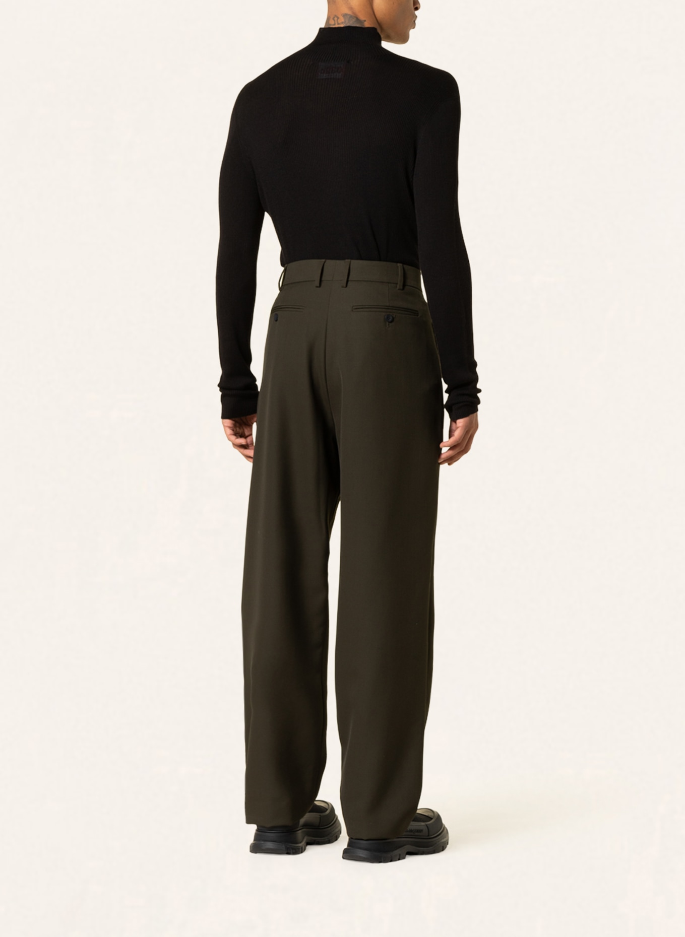 032c Piqué trousers regular fit , Color: OLIVE (Image 3)