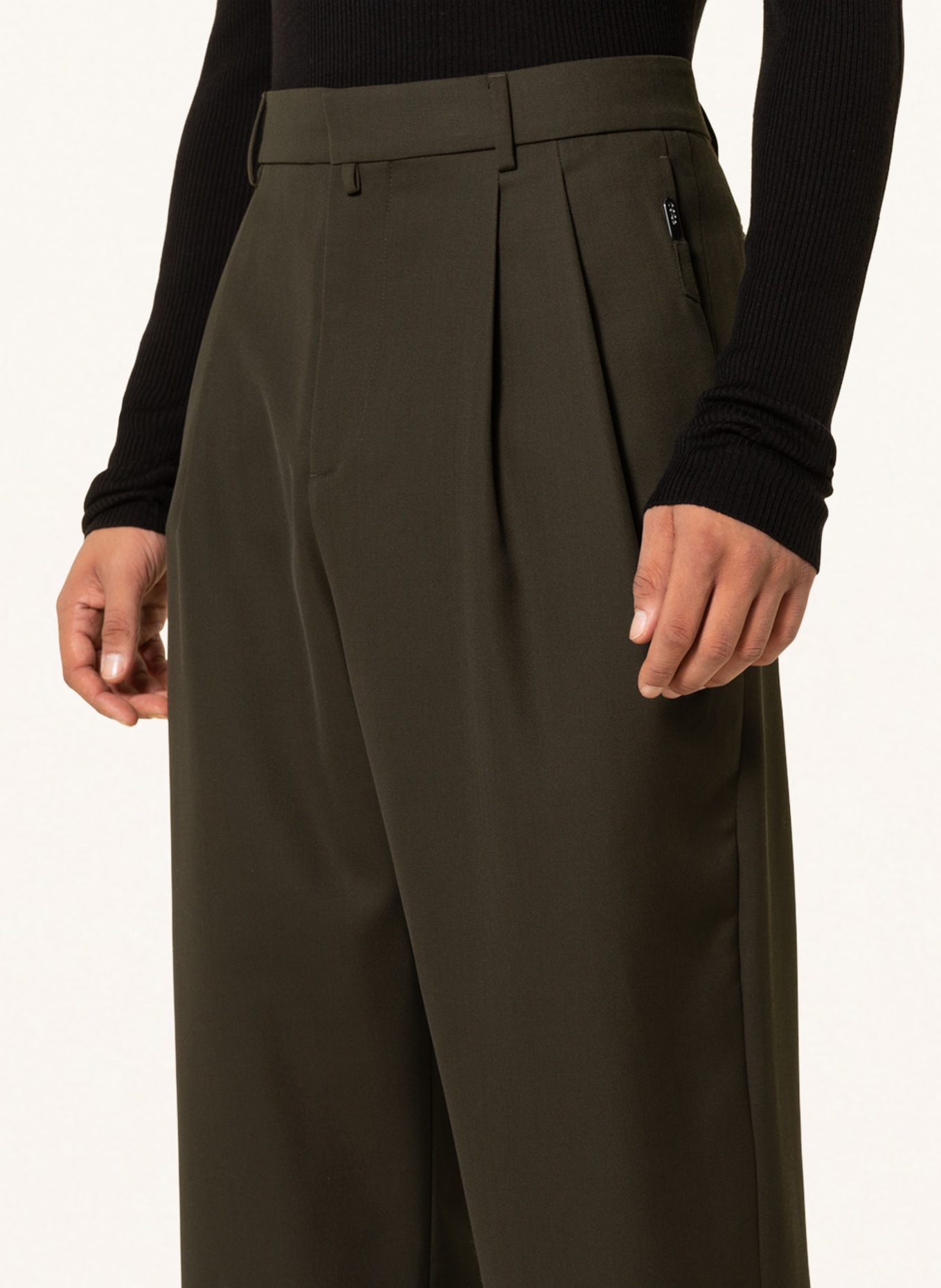 032c Piqué trousers regular fit , Color: OLIVE (Image 5)