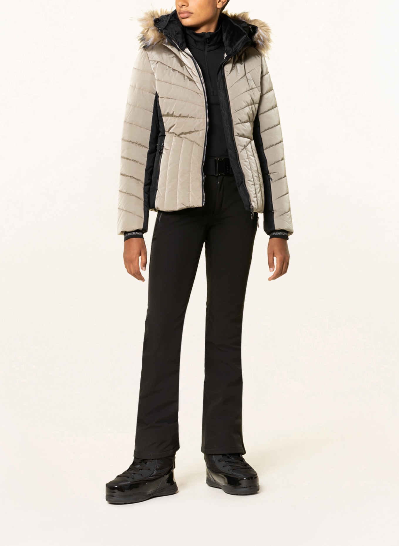 LUHTA Ski jacket KATINEN with faux fur, Color: BEIGE/ BLACK (Image 2)
