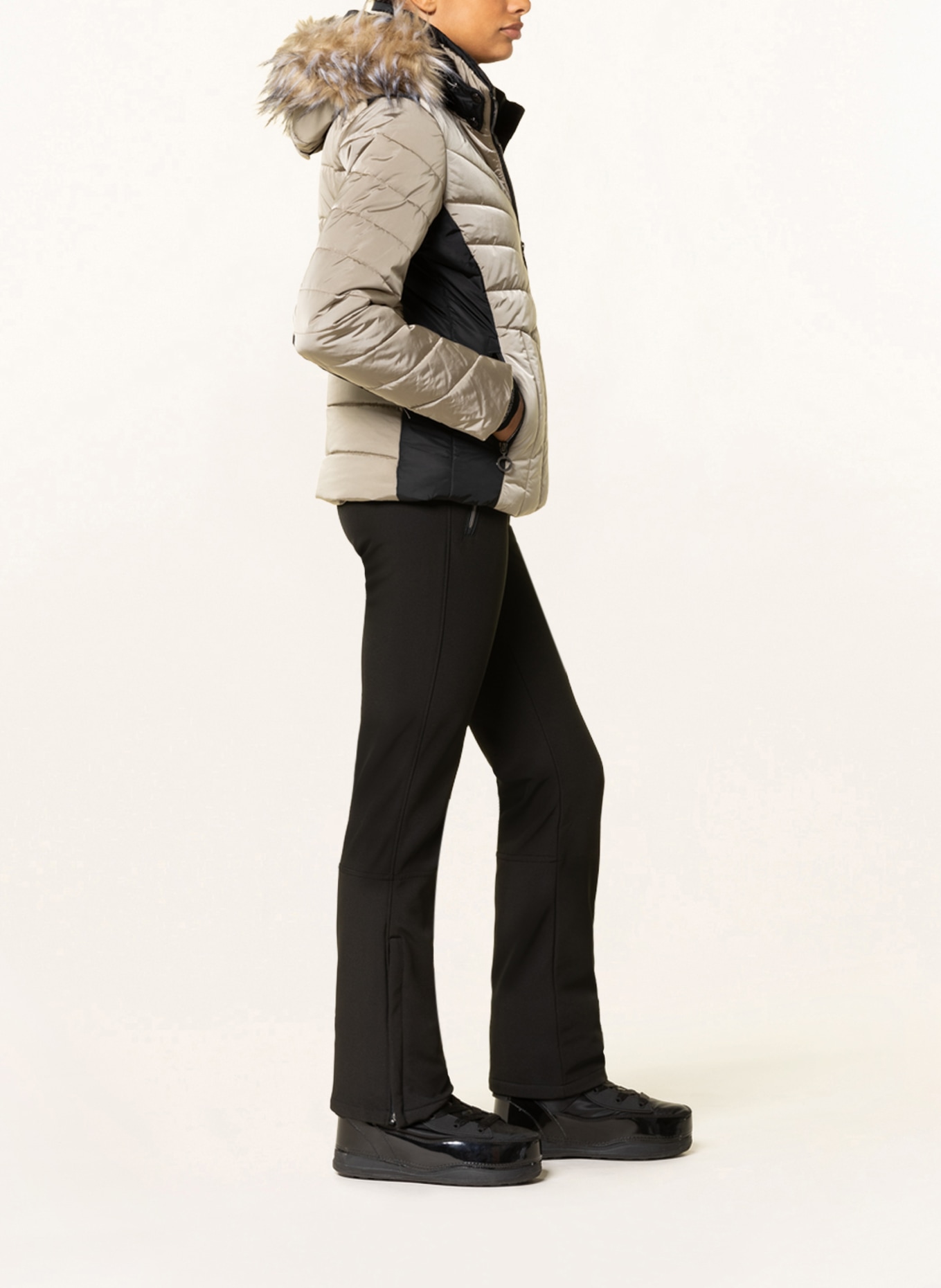 LUHTA Ski jacket KATINEN with faux fur, Color: BEIGE/ BLACK (Image 4)