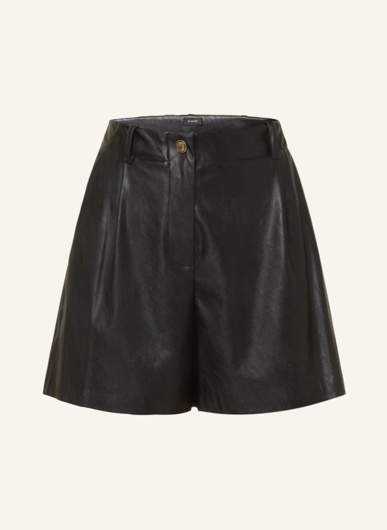 PINKO Shorts SOLANA in leather look, Color: BLACK (Image 1)
