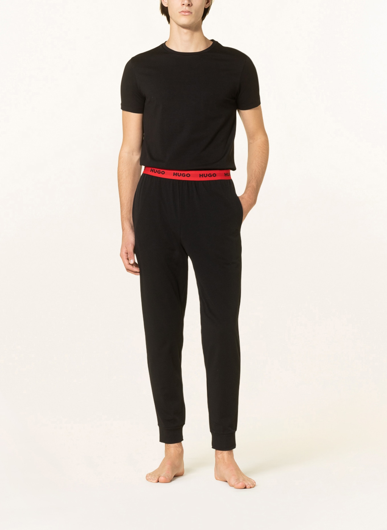 HUGO Pajama pants LINKED , Color: BLACK (Image 2)