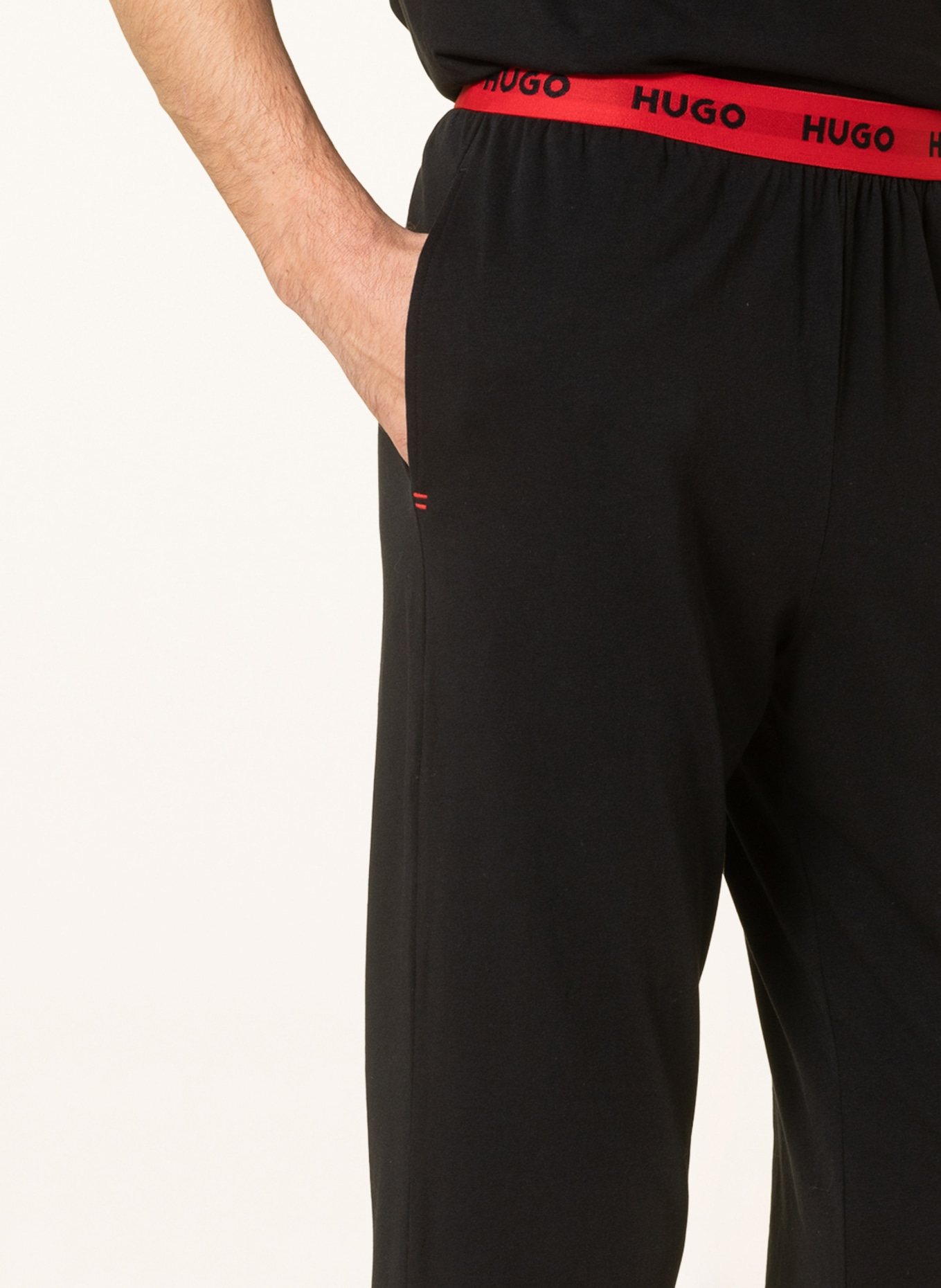 HUGO Pajama pants LINKED , Color: BLACK (Image 5)