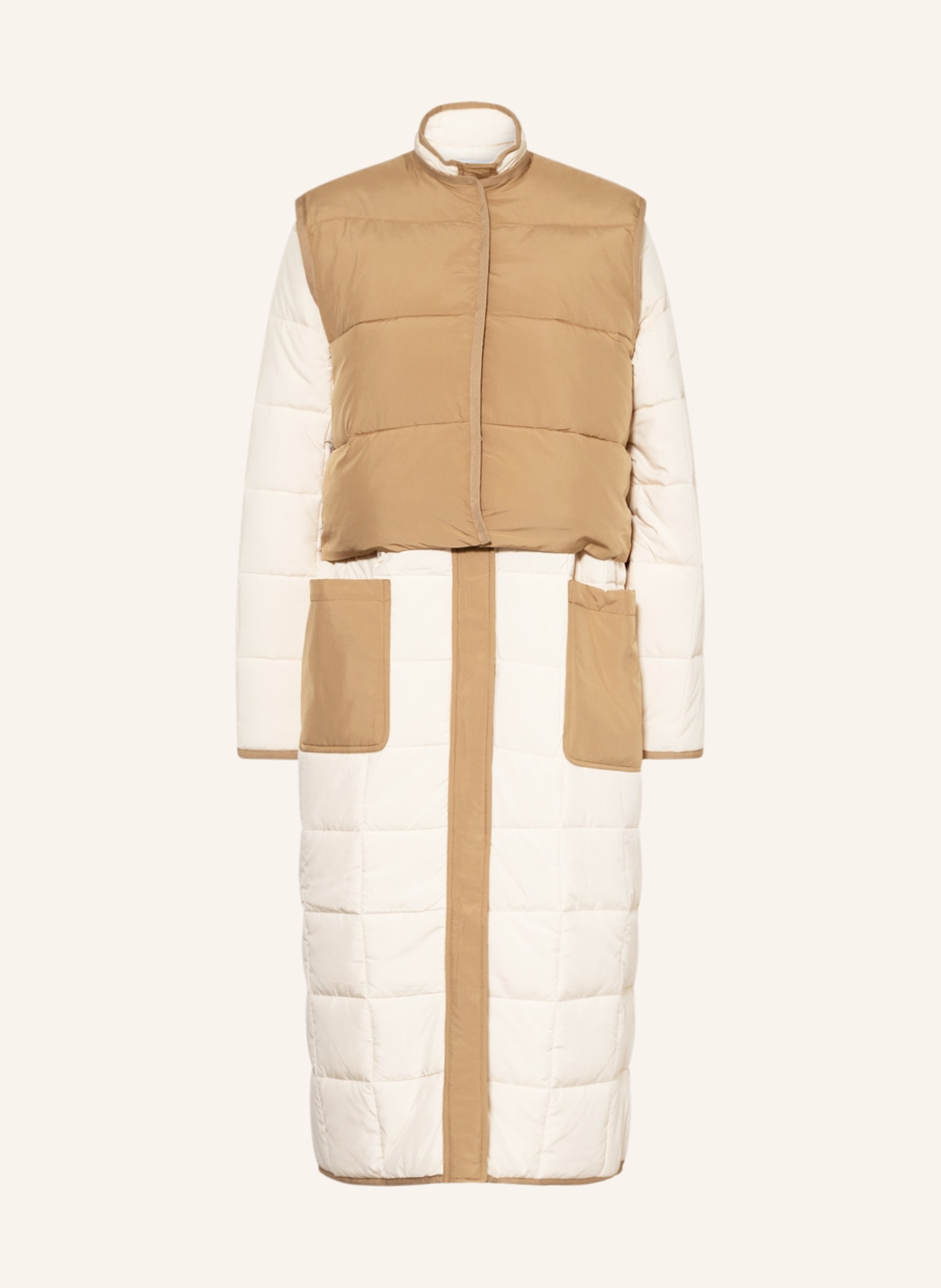 ENVII 3-in-1 quilted coat ENPARTICLES, Color: ECRU/ CAMEL (Image 1)