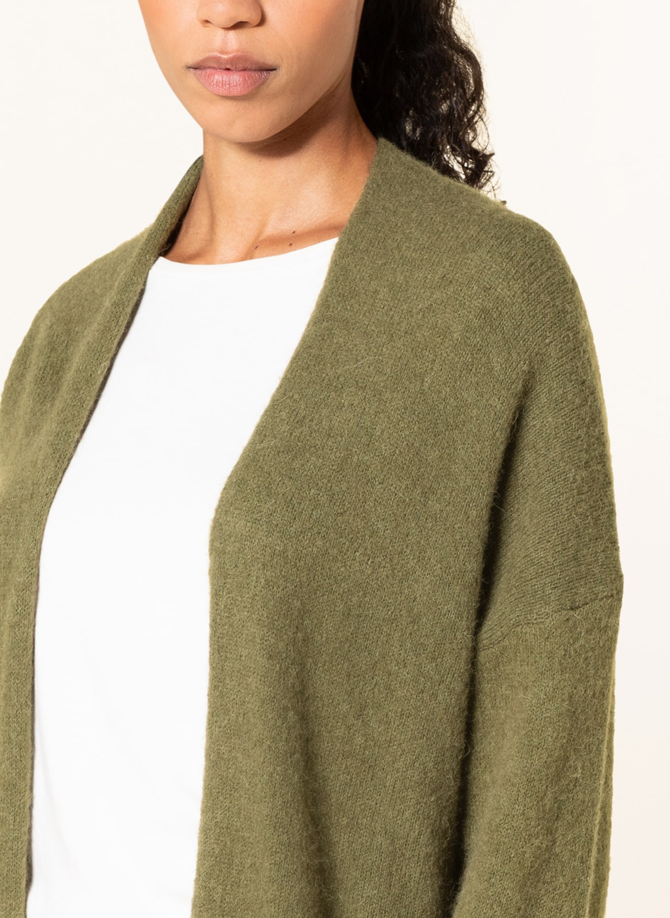 BOSS Knit cardigan FALESCAN with alpaca, Color: OLIVE (Image 4)